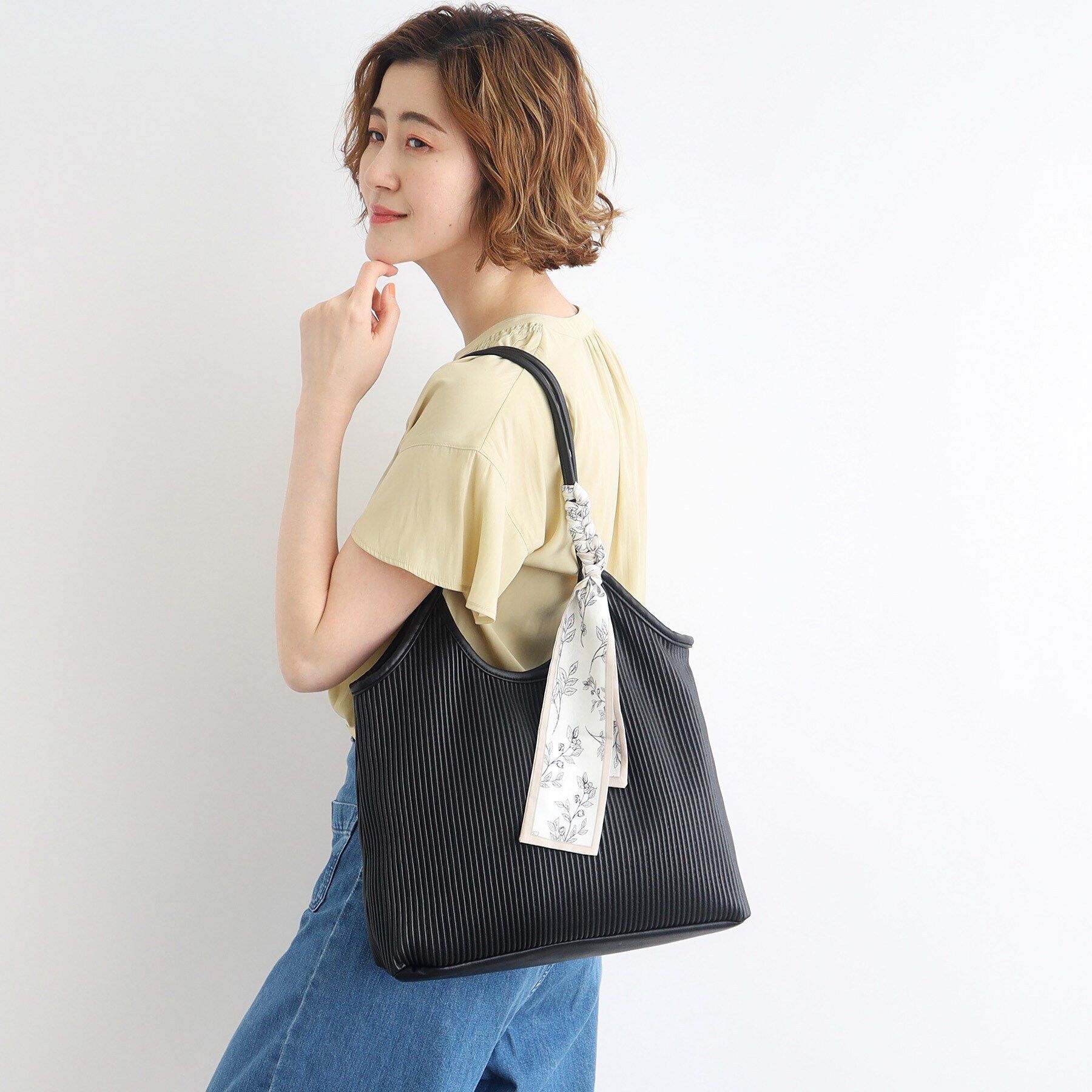 grove「プリーツスカーフトート」|トートバッグ|