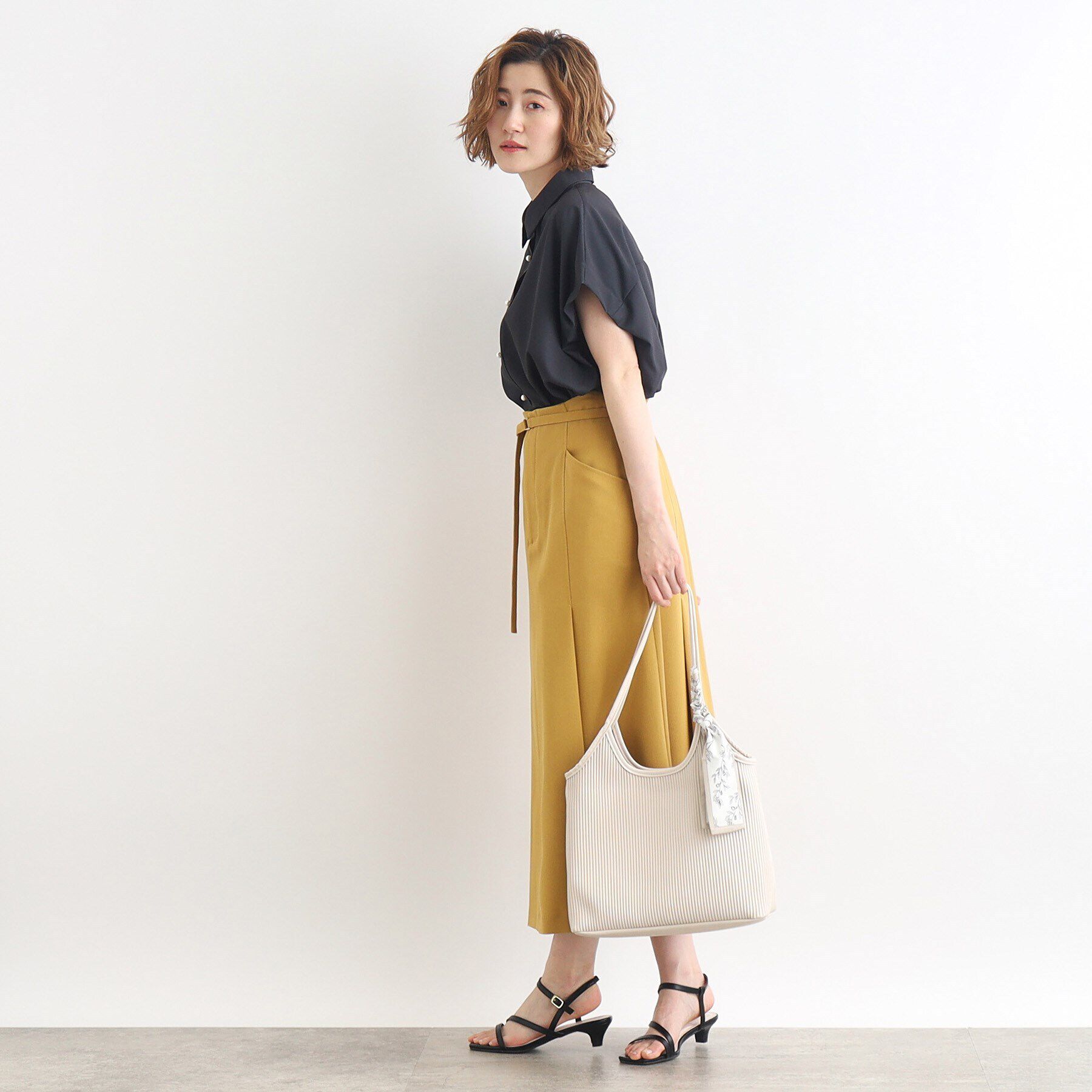 grove「プリーツスカーフトート」|トートバッグ|