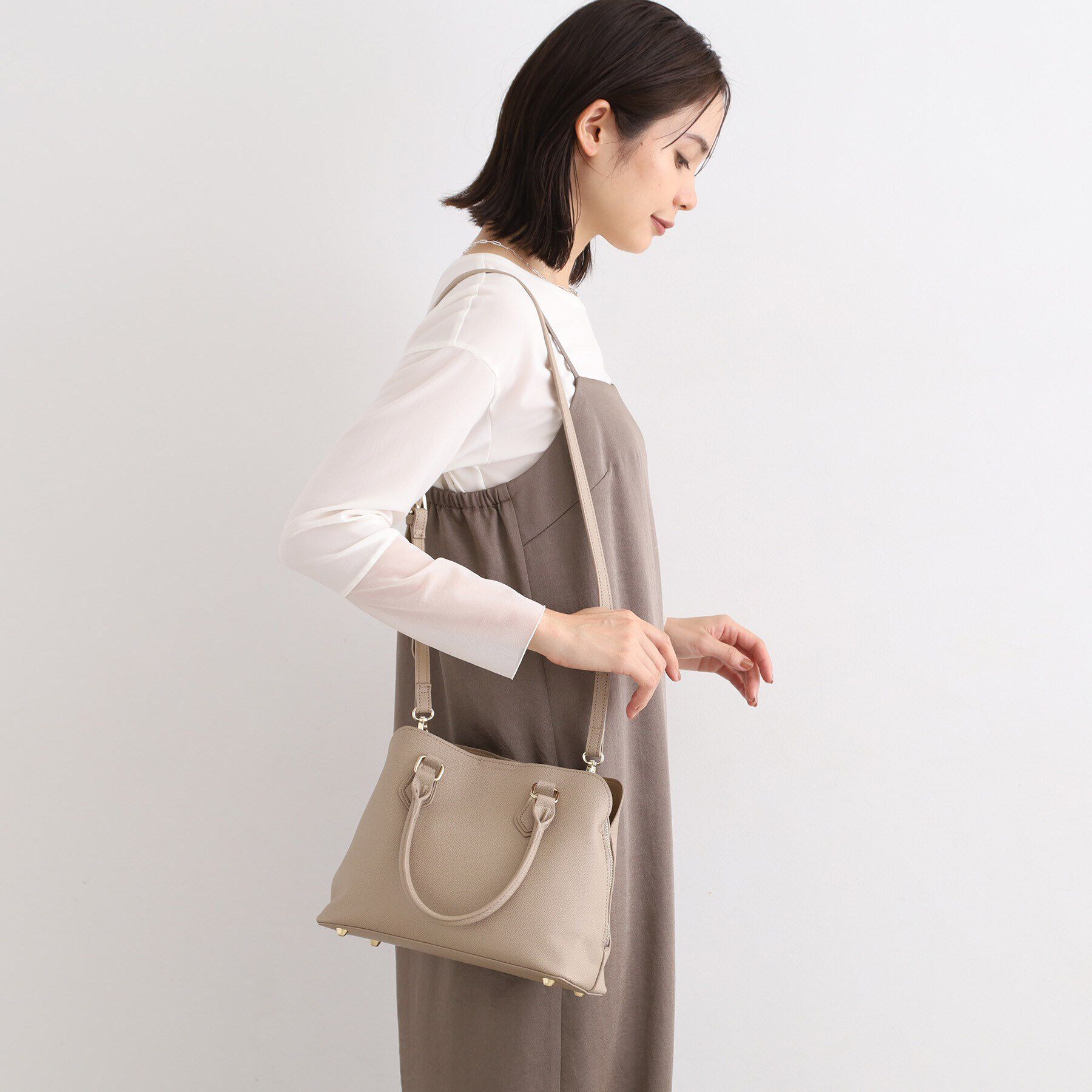 INDIVI「【合皮／2WAY】エンボスバッグ」|ショルダー・メッセンジャー|