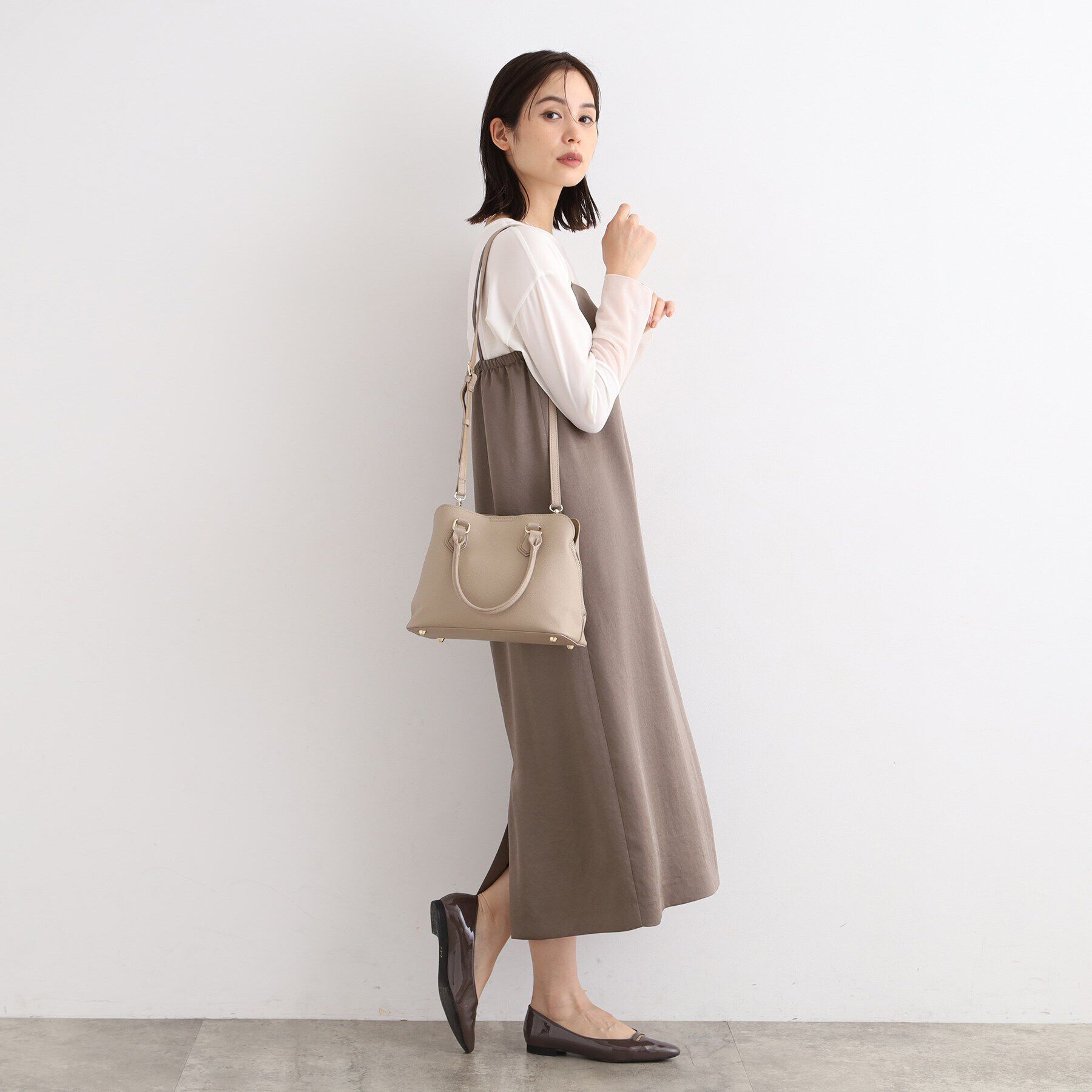 INDIVI「【合皮／2WAY】エンボスバッグ」|ショルダー・メッセンジャー|