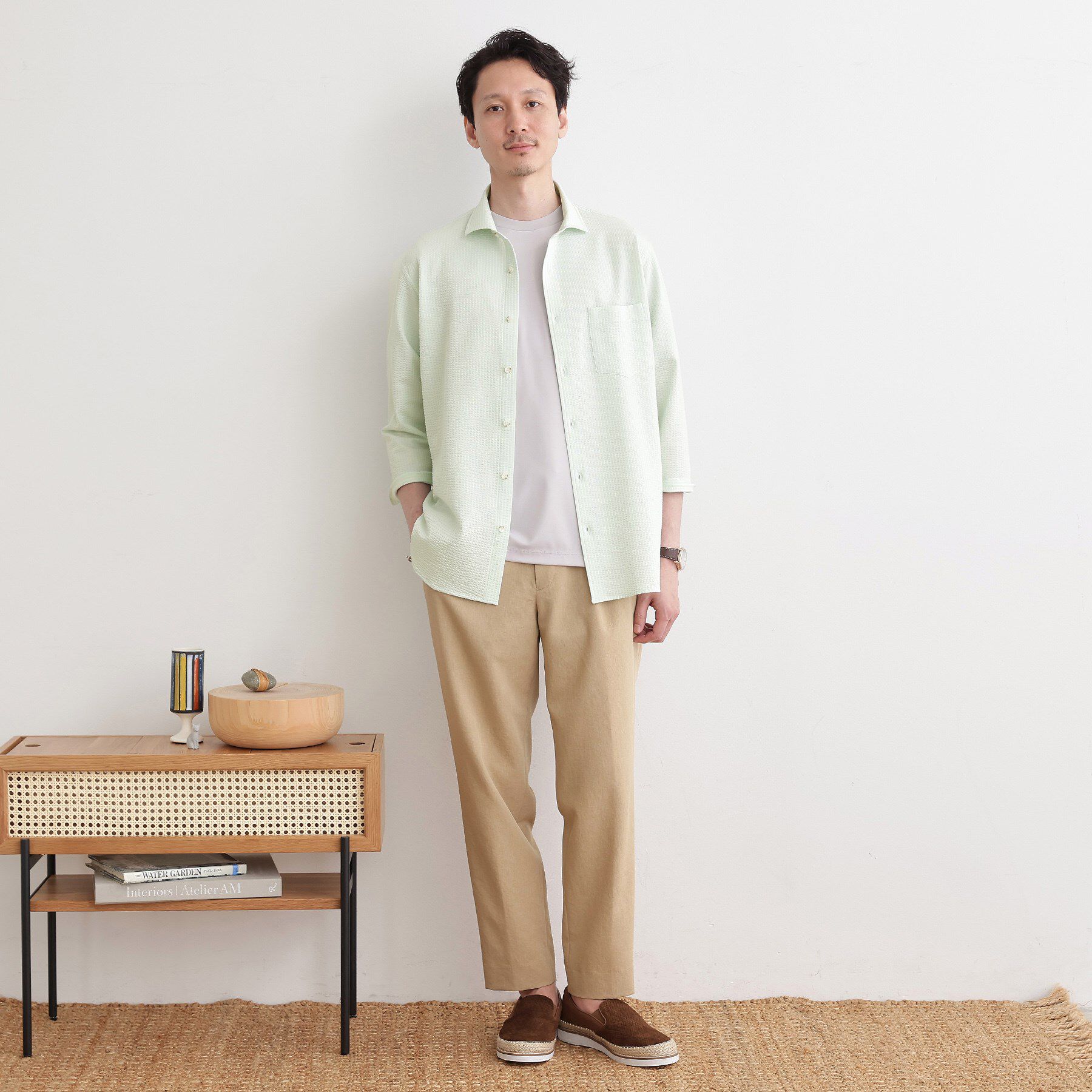 TAKEO KIKUCHI「【抗菌防臭／7分袖】サッカージャージ ストライプシャツ」|シャツ・ブラウス|