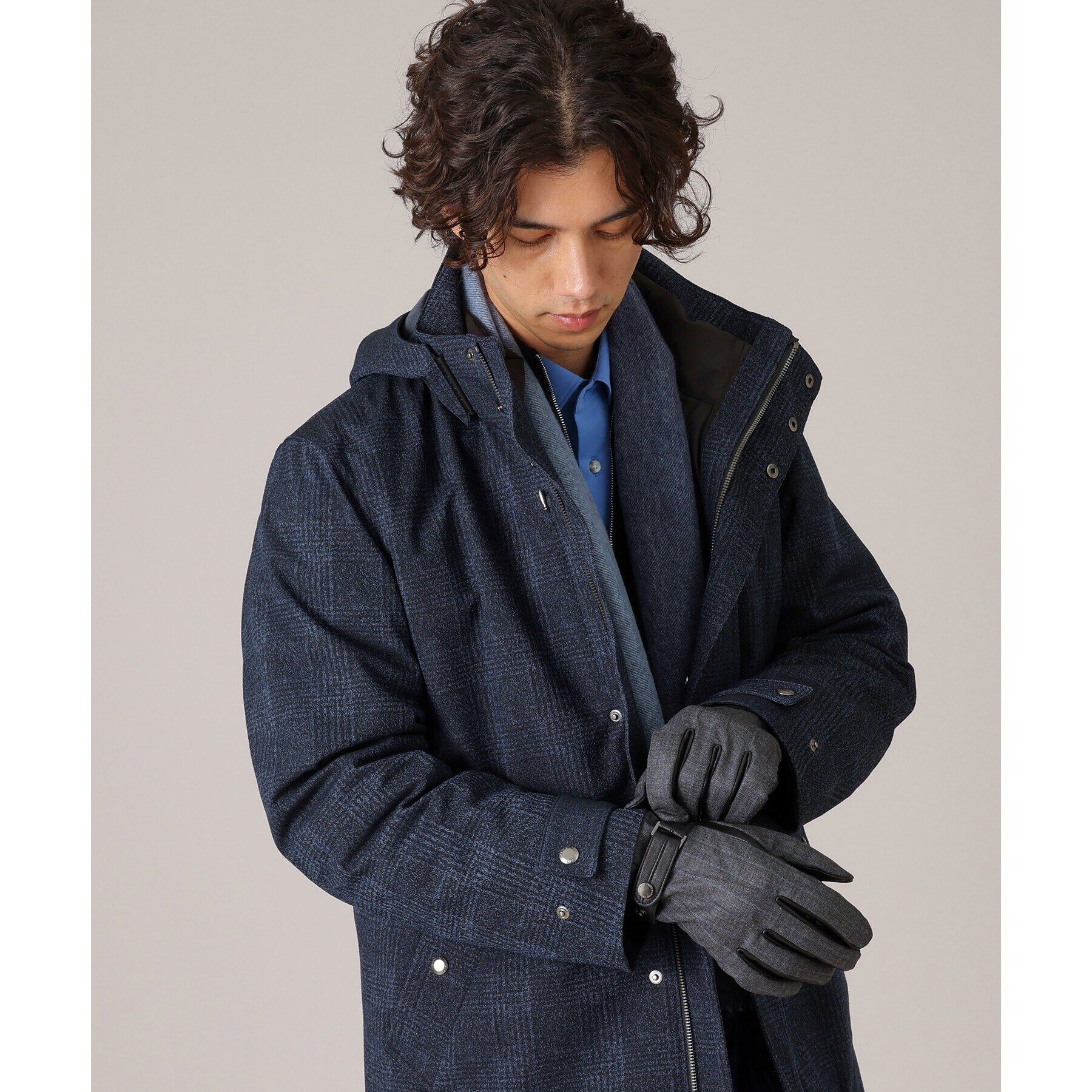 TAKEO KIKUCHI「【スマホ対応】ドレス生地&times;レザー グローブ」|手袋|