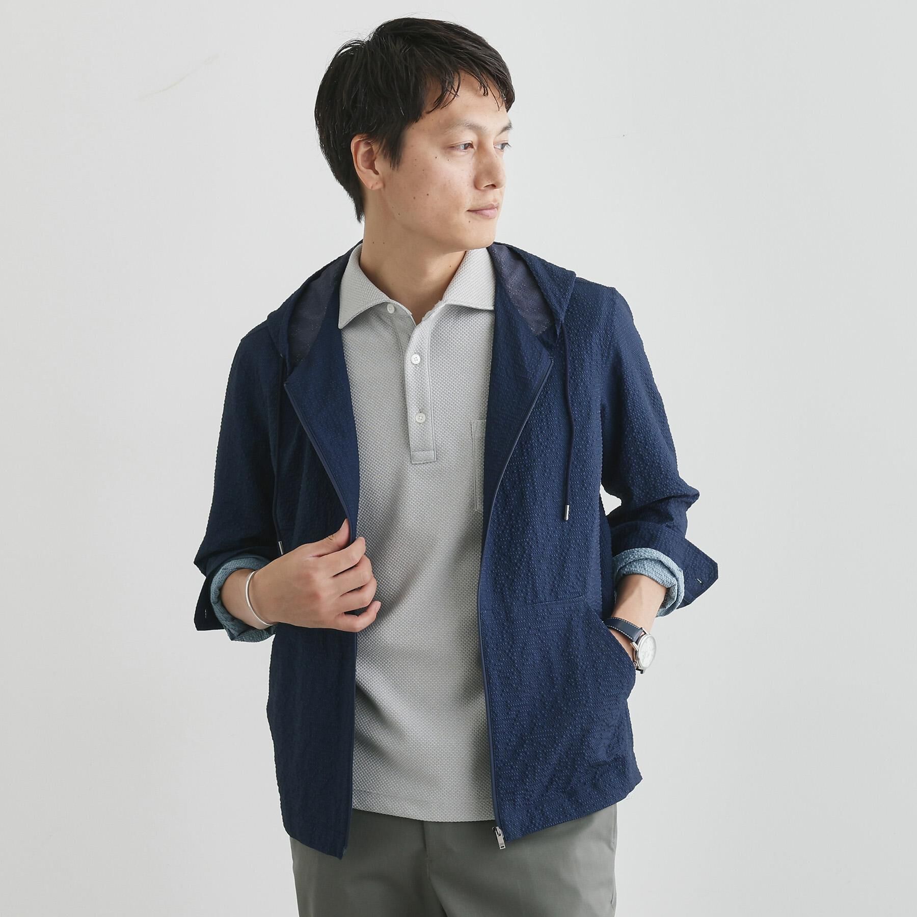 TAKEO KIKUCHI「【尾州織】メランジメッシュ ポロシャツ」|ポロシャツ|
