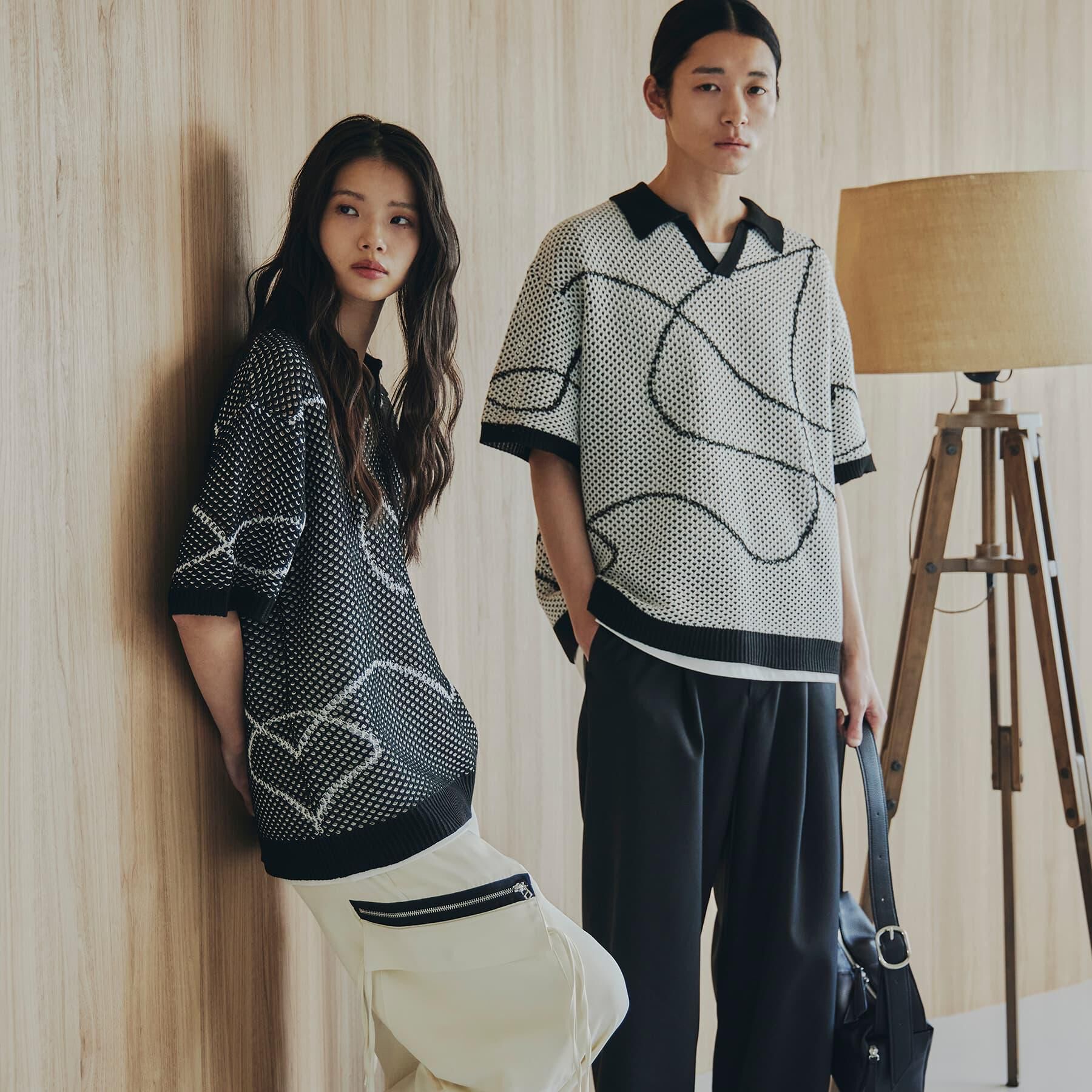 tk.TAKEO KIKUCHI「ラインアートニットポロ」|ニット・セーター|