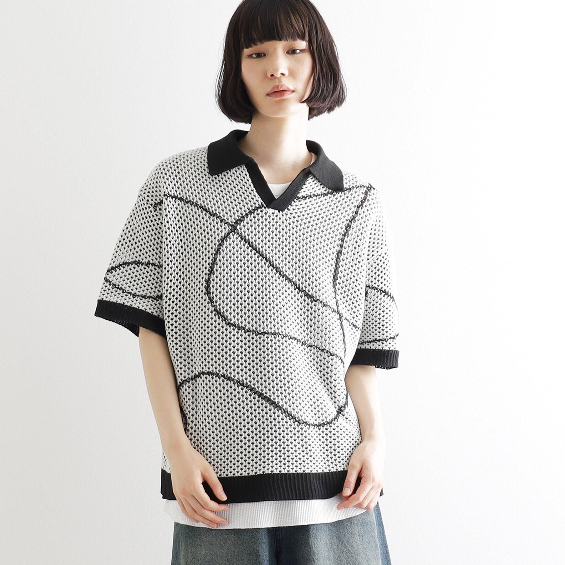 tk.TAKEO KIKUCHI「ラインアートニットポロ」|ニット・セーター|