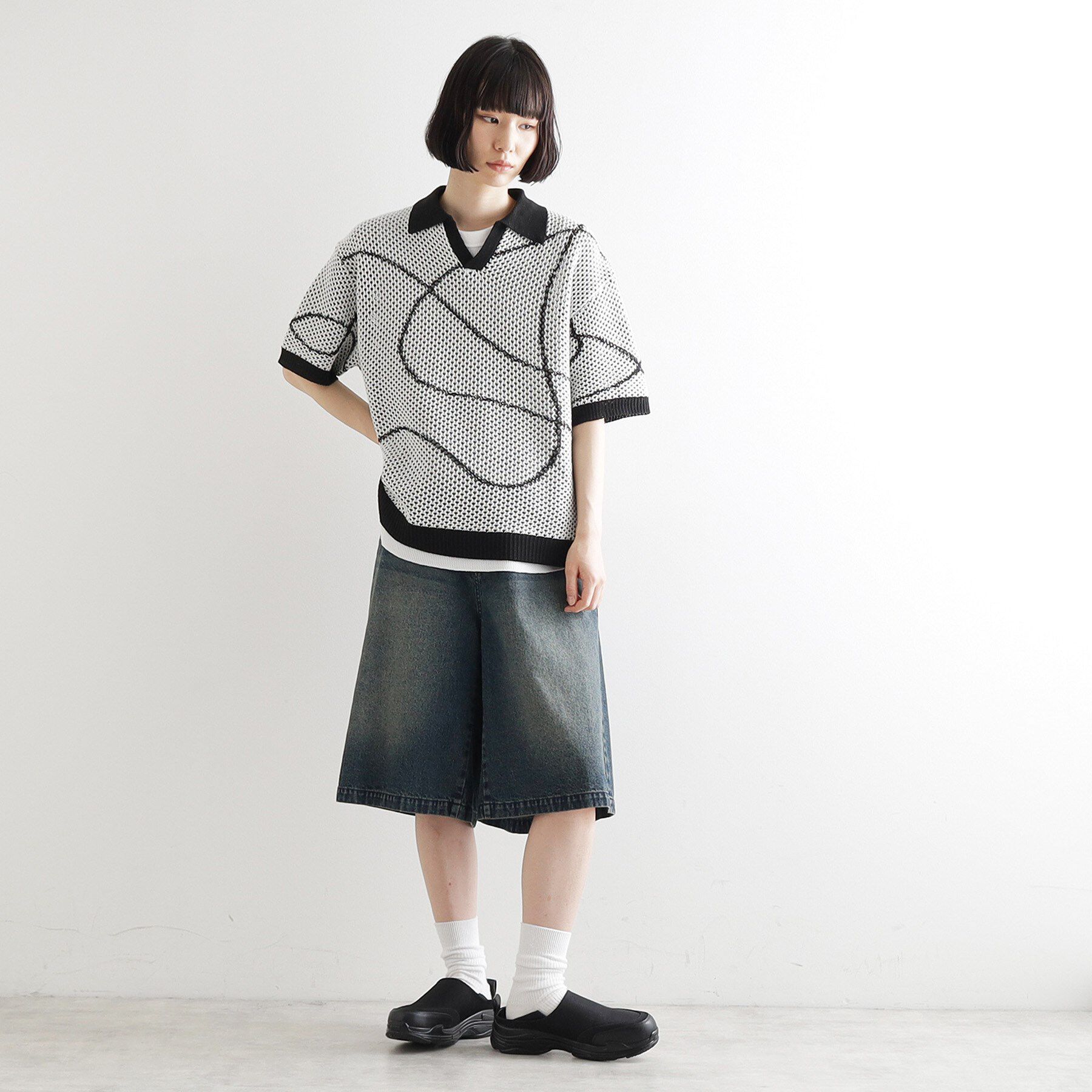 tk.TAKEO KIKUCHI「ラインアートニットポロ」|ニット・セーター|