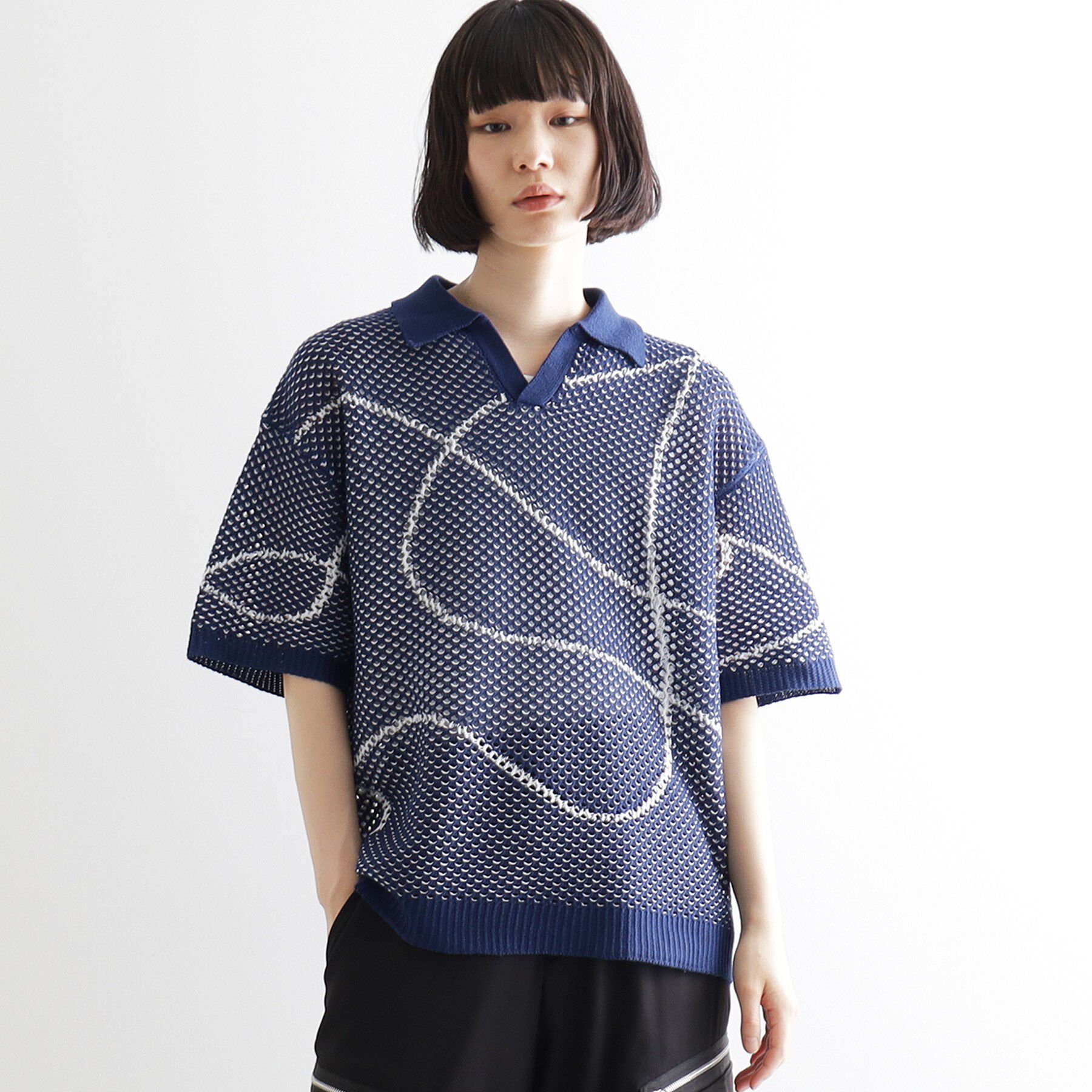 tk.TAKEO KIKUCHI「ラインアートニットポロ」|ニット・セーター|