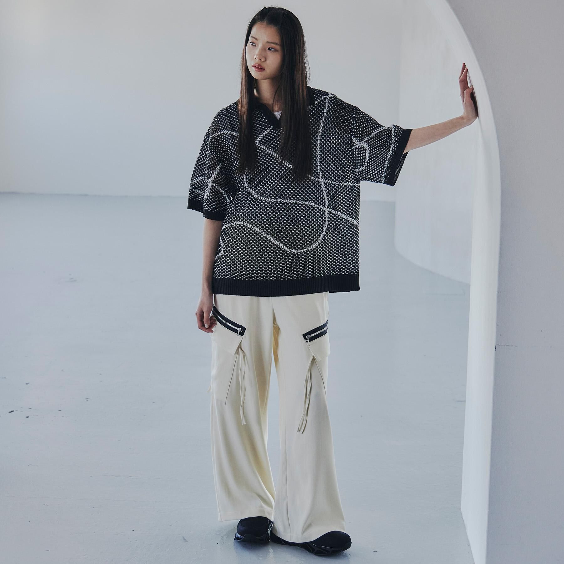 tk.TAKEO KIKUCHI「ラインアートニットポロ」|ニット・セーター|