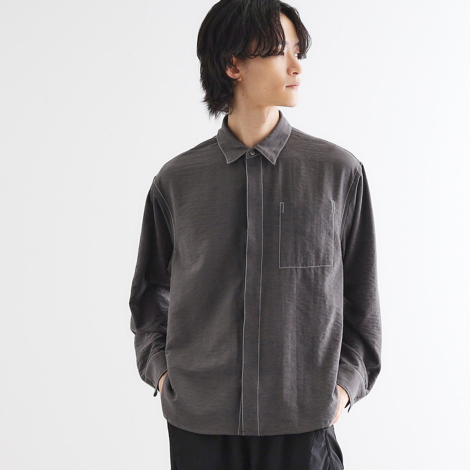 tk.TAKEO KIKUCHI「ビンテージフィブリルライクシャツ」|シャツ・ブラウス|スミクロ(018)