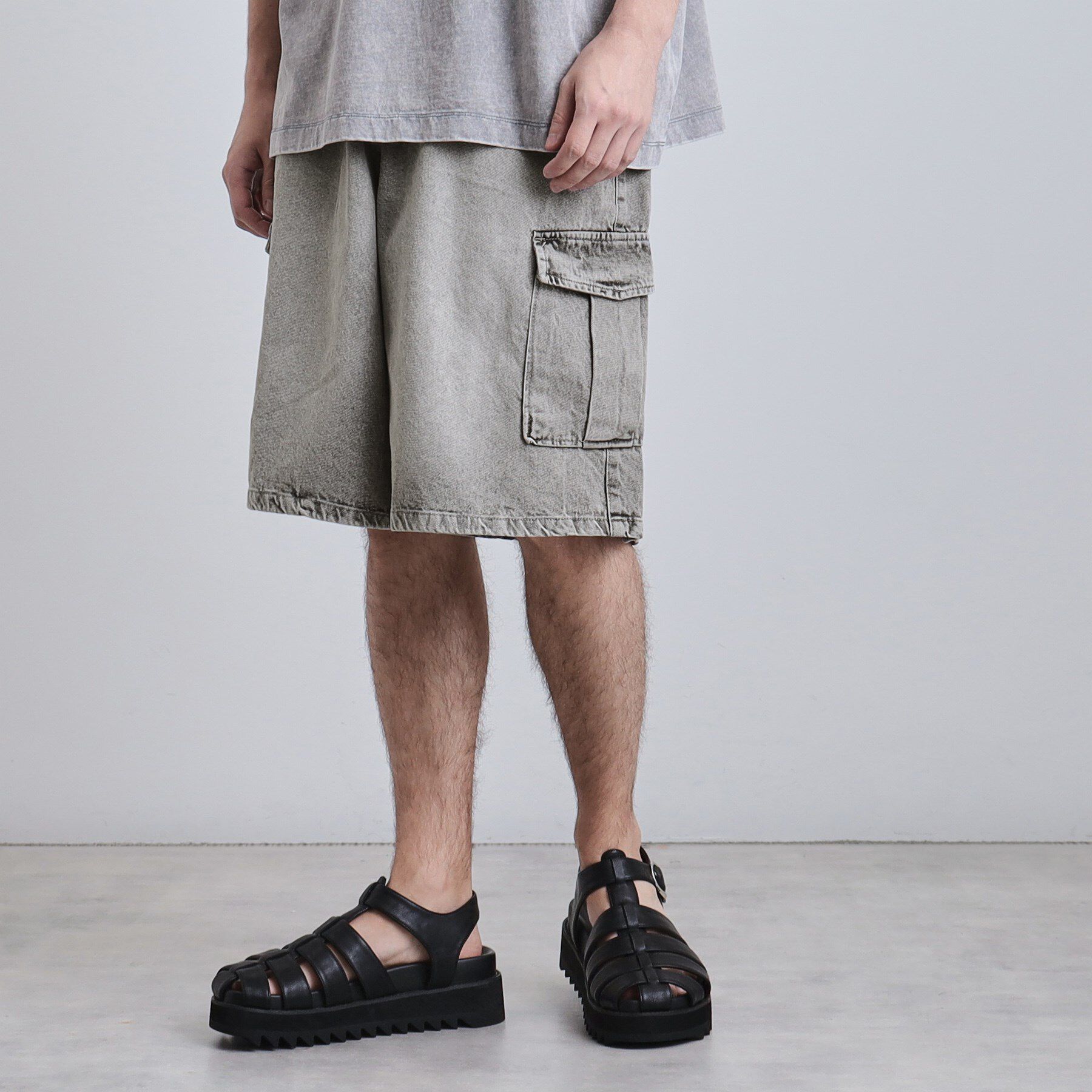 tk.TAKEO KIKUCHI「デニムカーゴショーツ」|その他|ライトグレー(011