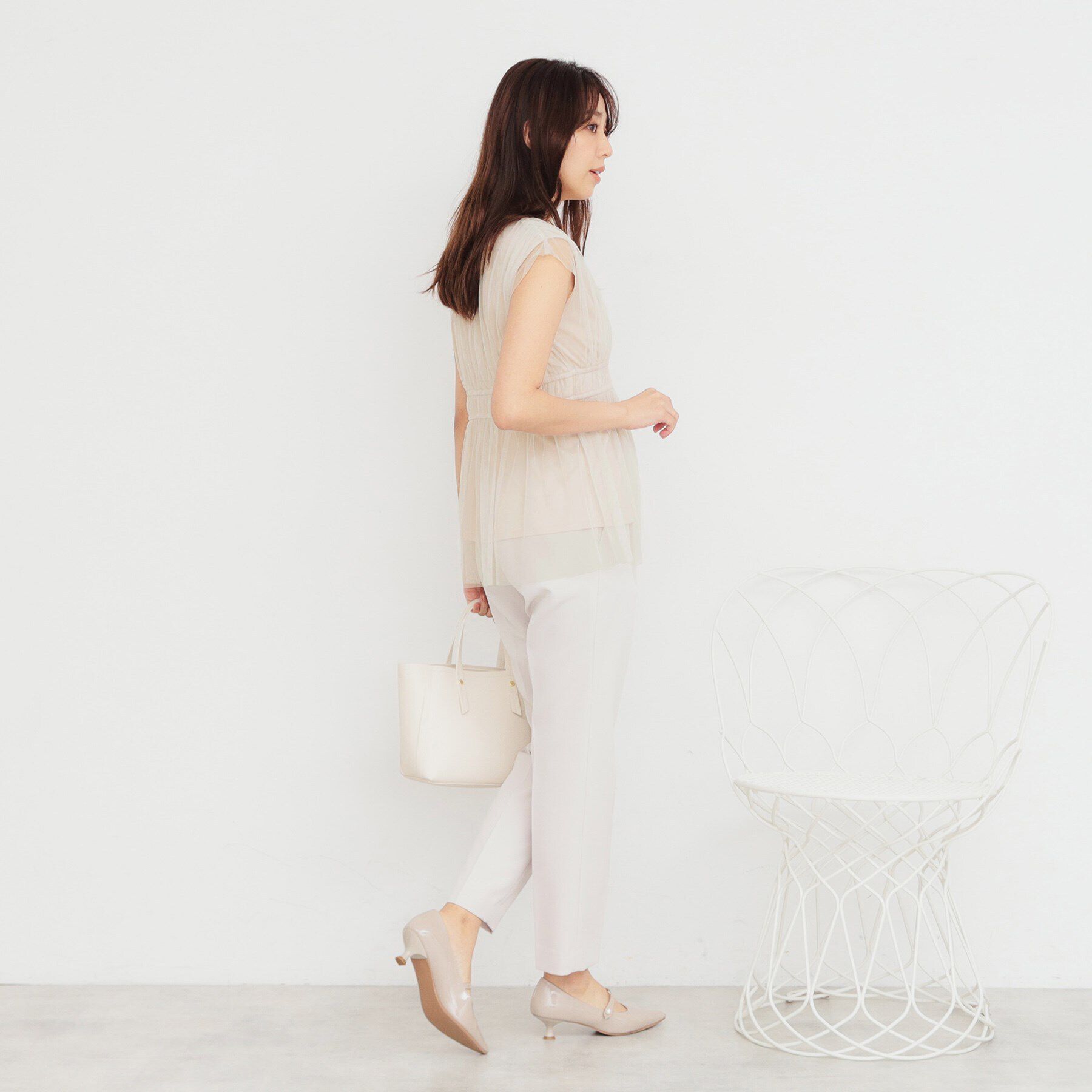 index「《美人百花掲載》チュールペプラムブラウス【洗濯機洗い可】」|シャツ・ブラウス|