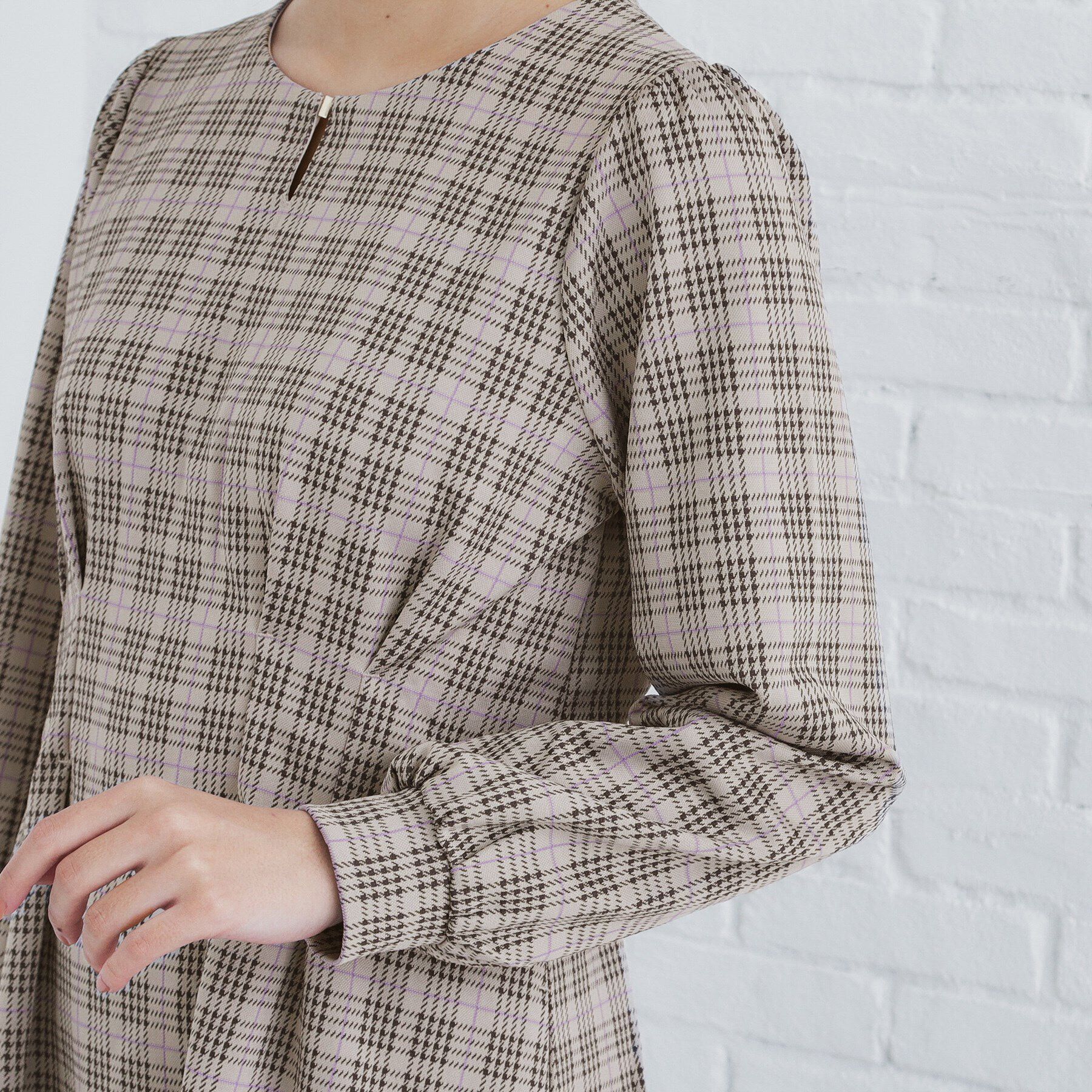 index「《S-LLsize》ストレッチチェックジャカードワンピース【洗濯機洗い可/抗ピル】」|ワンピース|