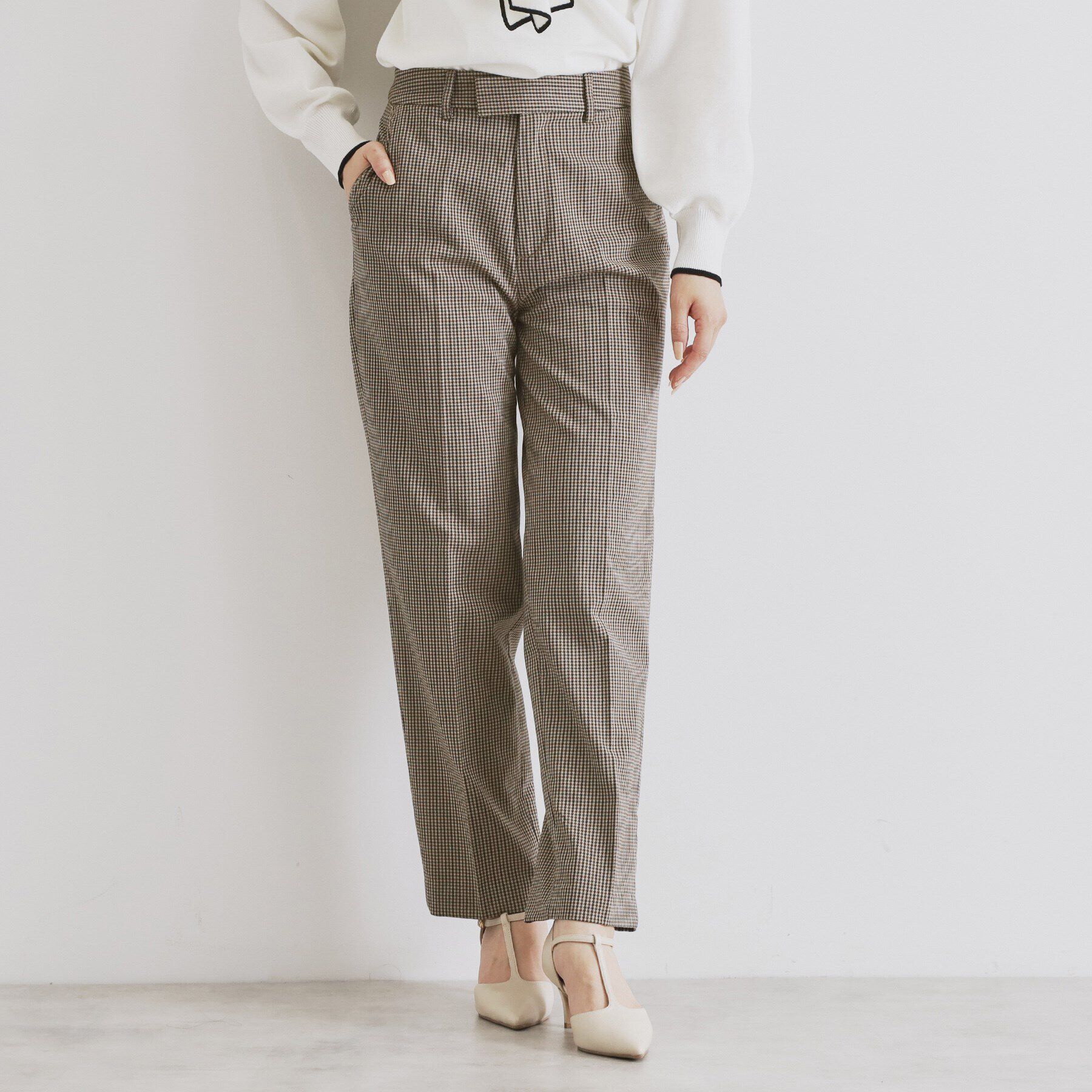 index「裏起毛ストレッチテーパードパンツ【洗濯機洗い可/吸湿発熱/イージーアイロン】」|その他|モカブラウン(242