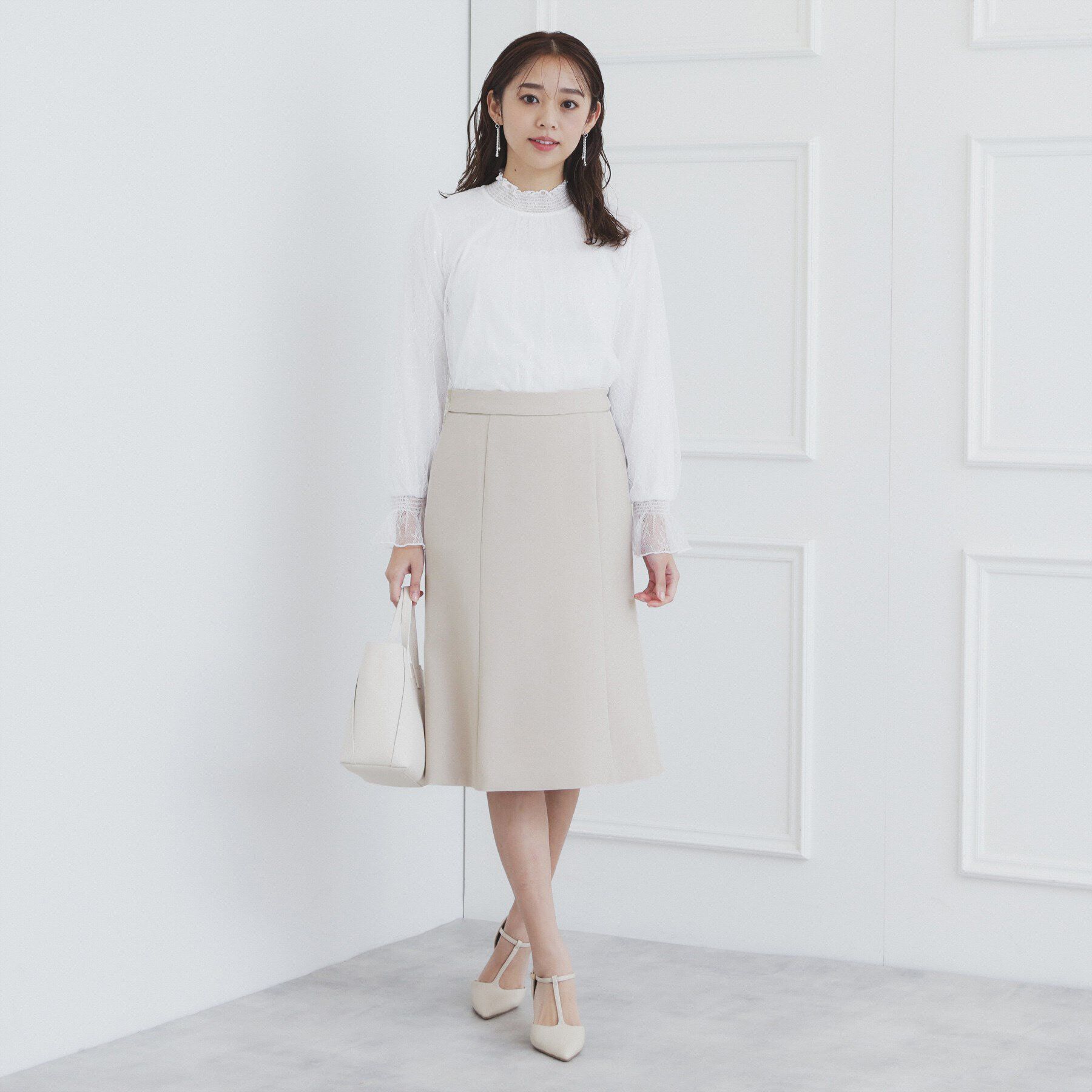 index「《通勤・セレモニー/セットアップ対応》多機能ストレッチフレアスカート【洗濯機洗い可/防シワ/抗ピル】」|スカート|