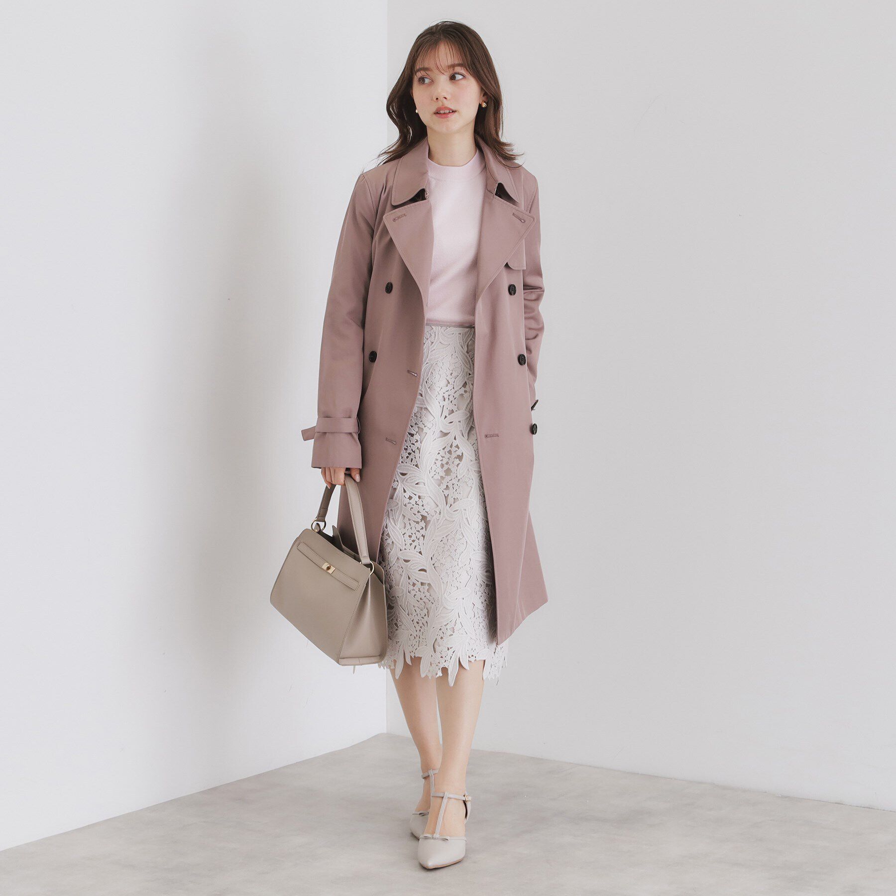 index「パターンスリーブハイネックニット【洗濯機洗い可】」|ニット・セーター|