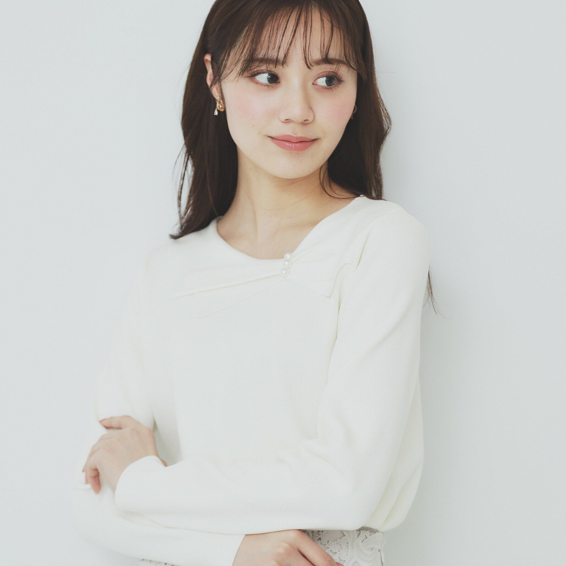 index「アシメリボンカラーニット【洗濯機洗い可】」|ニット・セーター|