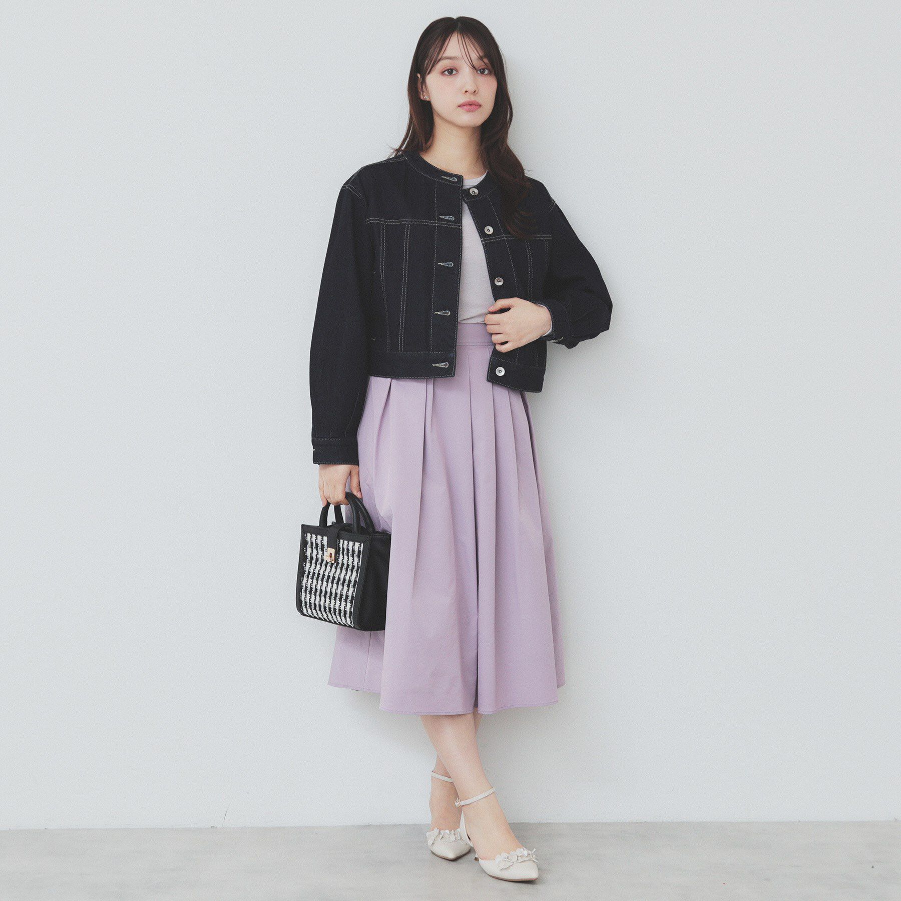 index「ノーカラーGジャン【洗濯機洗い可】」|デニムジャケット|