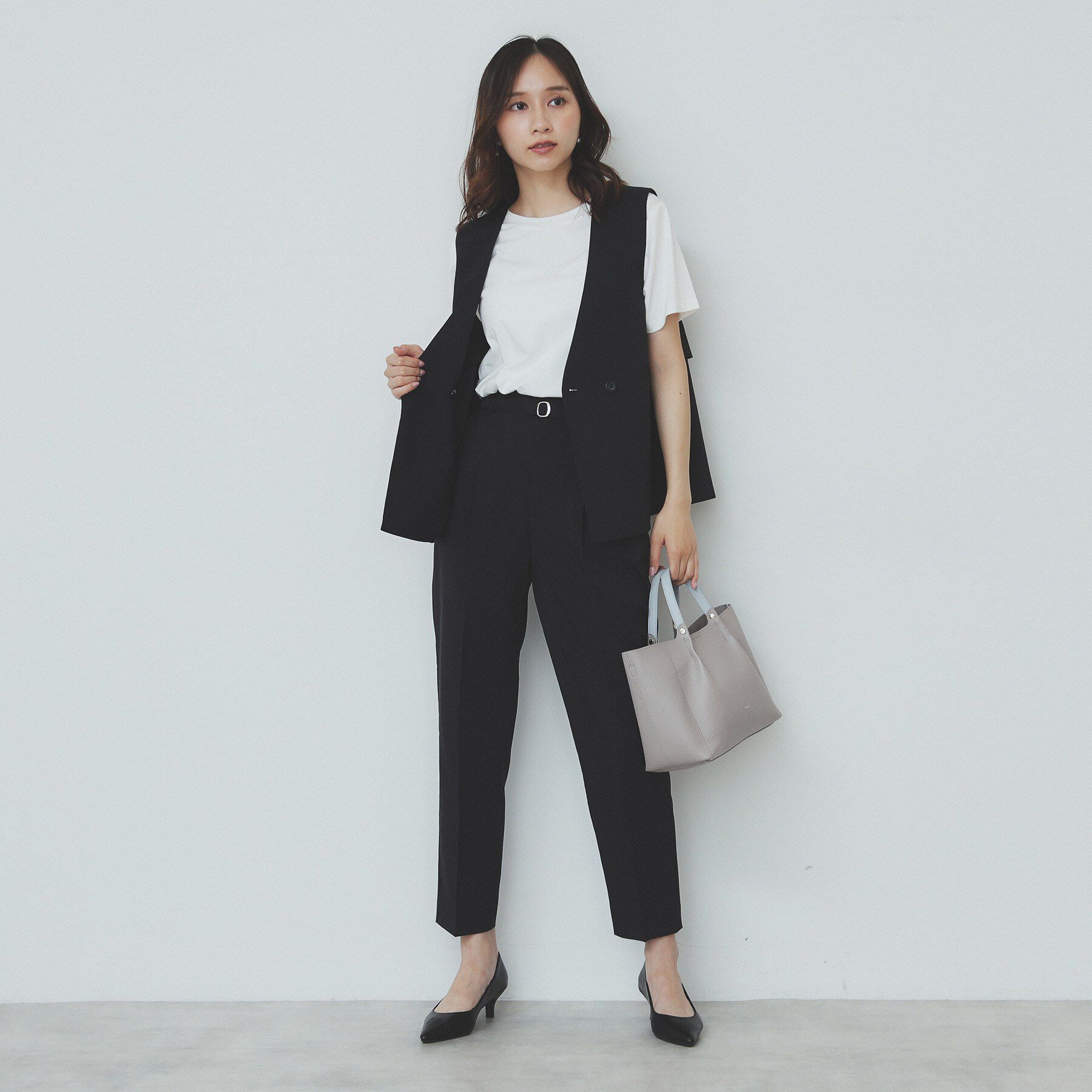 index「ベルト付きストレッチテーパードパンツ/セットアップ可【洗濯機洗い可/吸水速乾/接触冷感】」|その他|