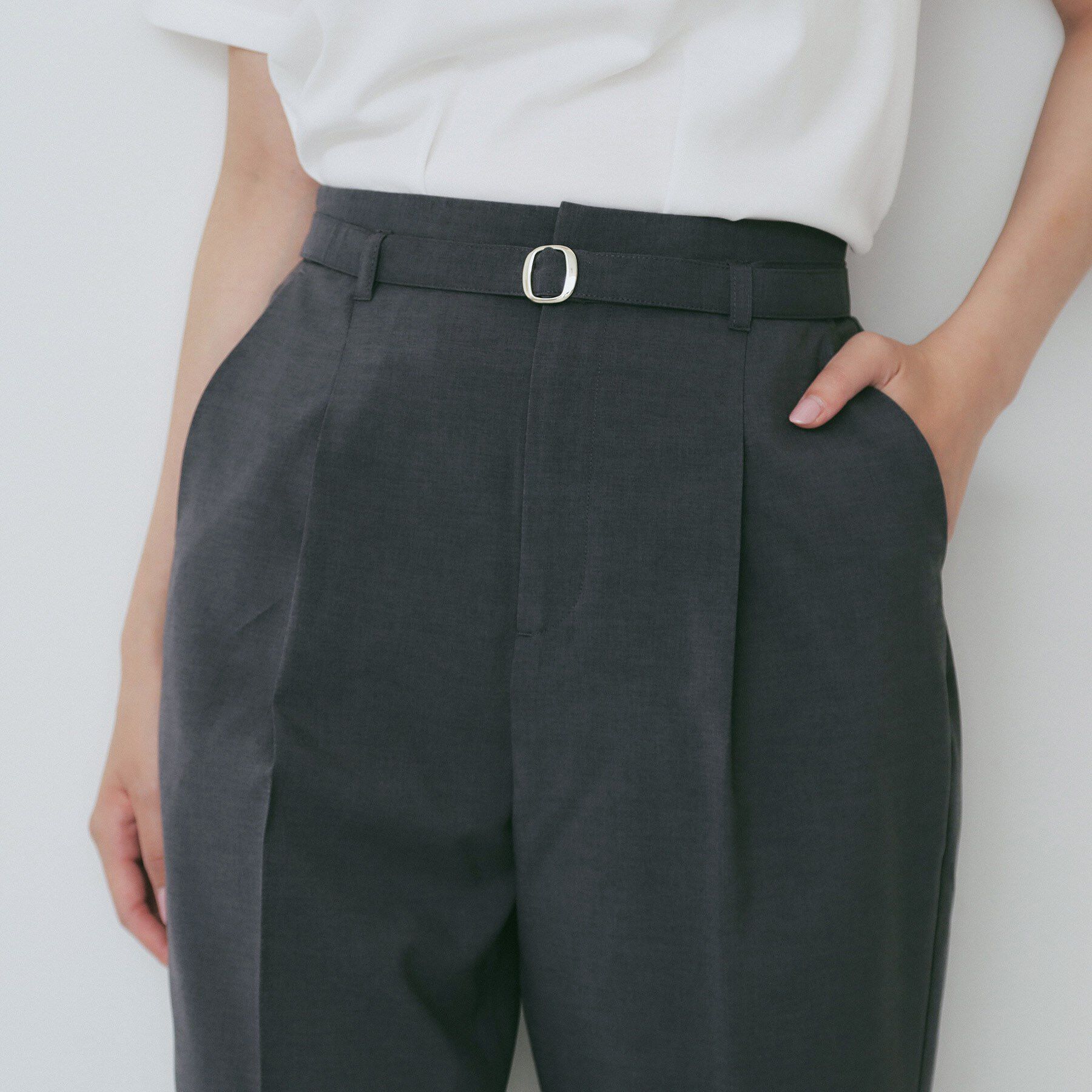 index「ベルト付きストレッチテーパードパンツ/セットアップ可【洗濯機洗い可/吸水速乾/接触冷感】」|その他|