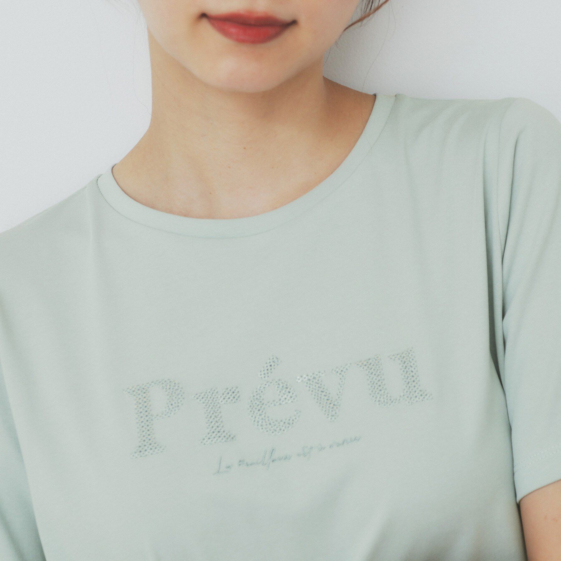 index「スパンコール刺繍ロゴTシャツ【洗濯機洗い可/接触冷感/UVケア】」|Tシャツ・カットソー|