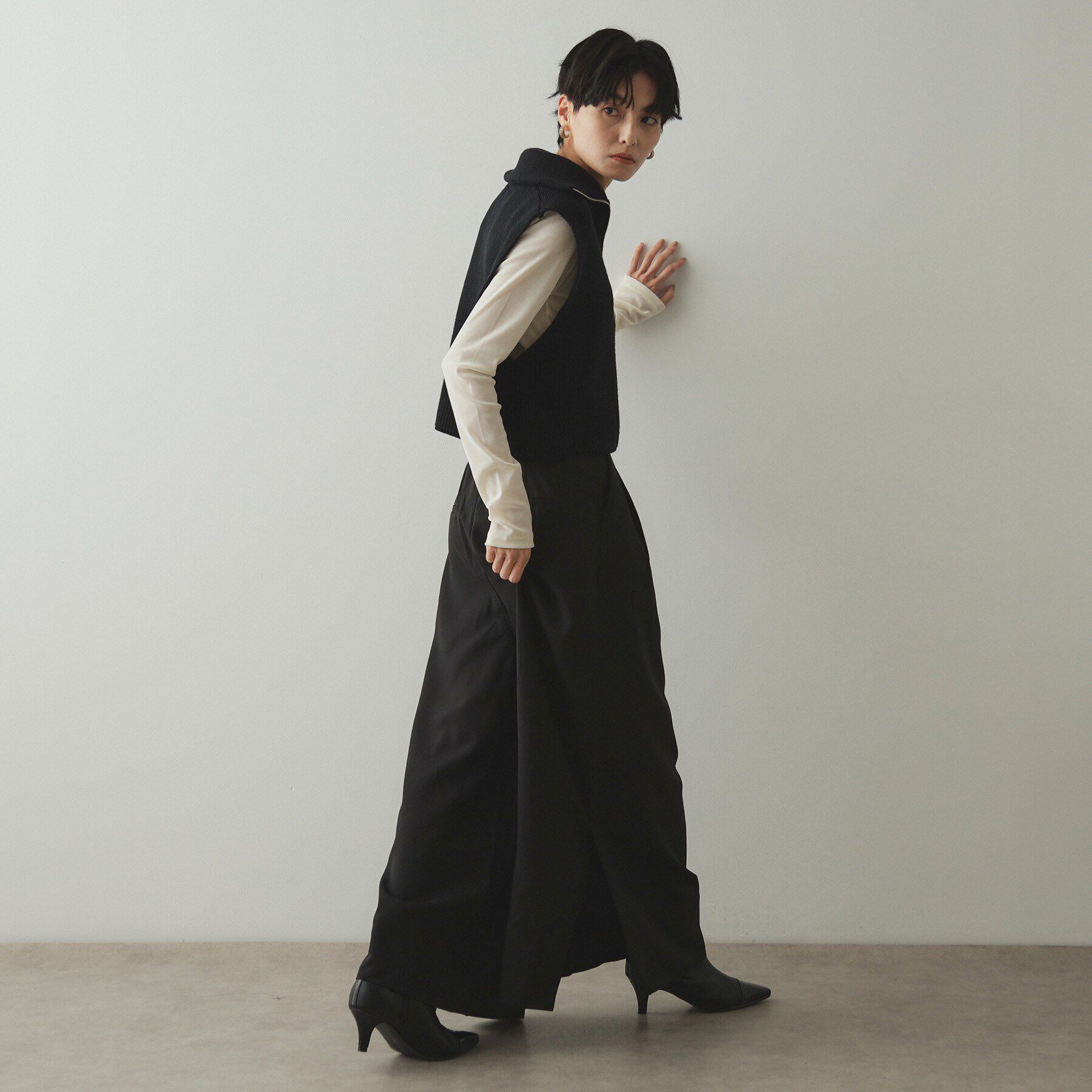 OPAQUE.CLIP「サイドスリットワイドパンツ【洗濯機洗い可】」|その他|