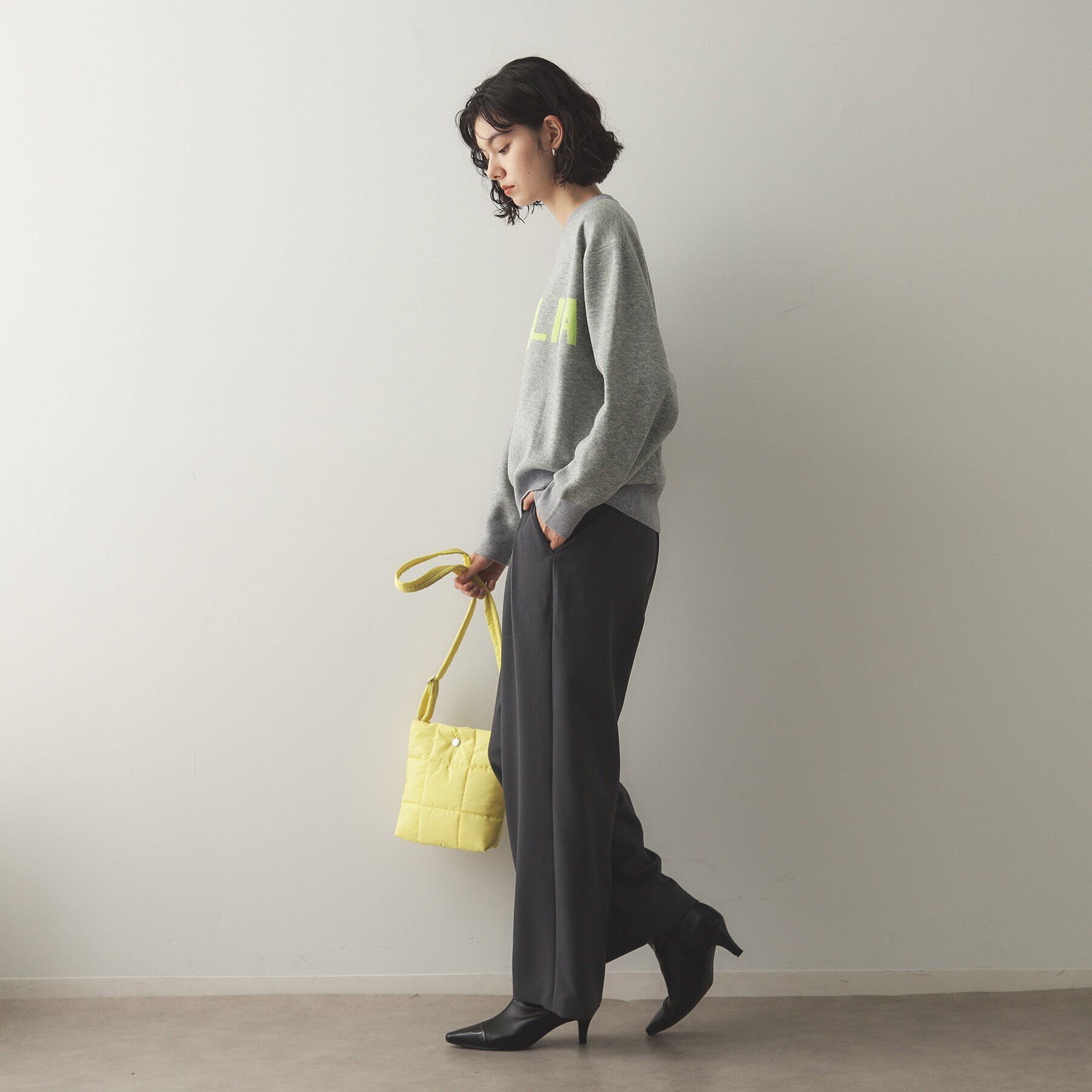 OPAQUE.CLIP「モールロゴジャカードニット【洗える】」|ニット・セーター|