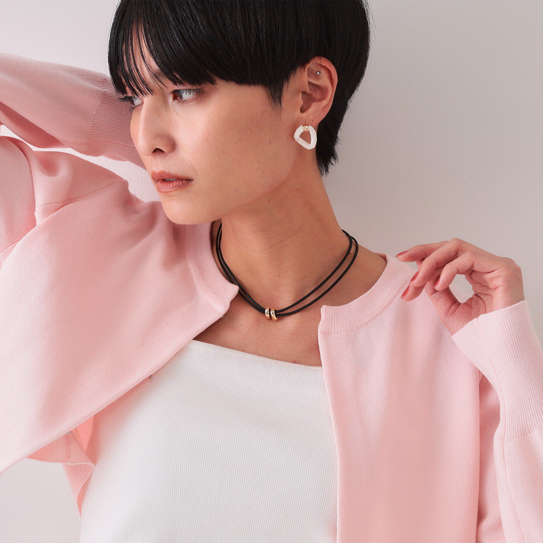 OPAQUE.CLIP「2連コードメタルネックレス」|ネックレス|