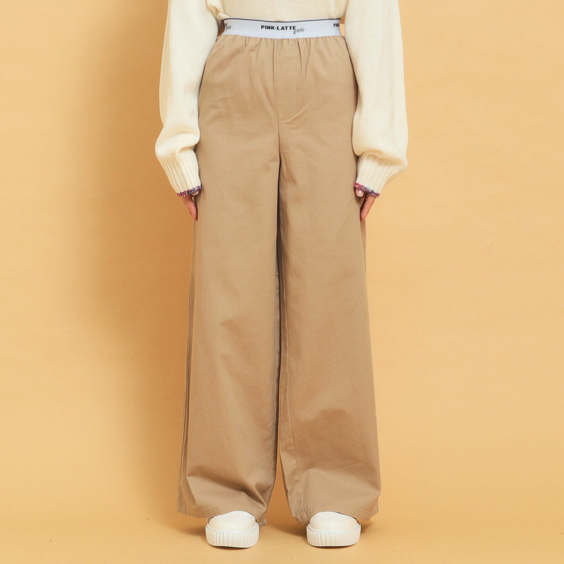 PINK-latte「ウエストロゴデザインパンツ」|その他|