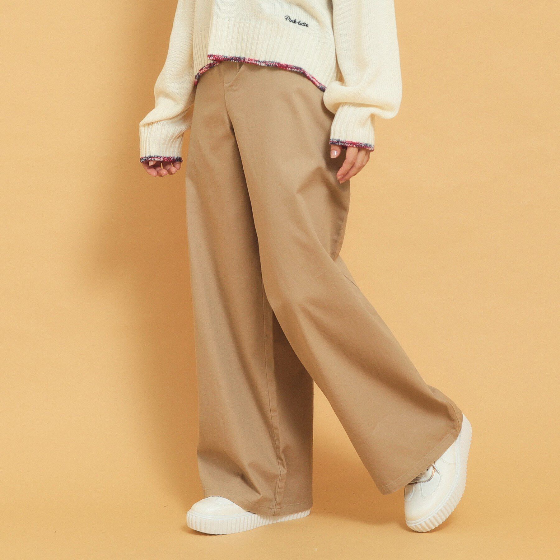 PINK-latte「ウエストロゴデザインパンツ」|その他|