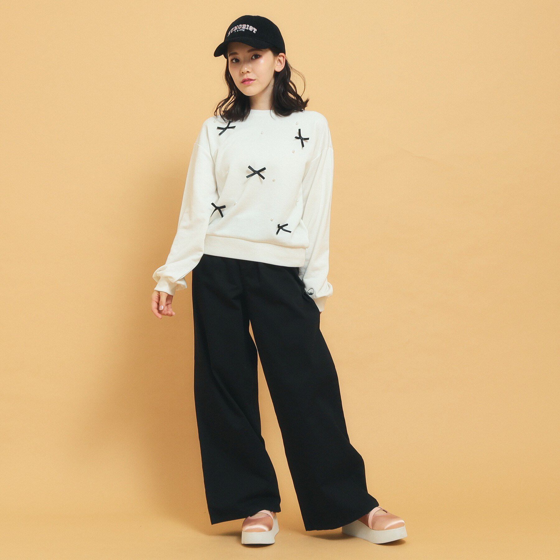 PINK-latte「ウエストロゴデザインパンツ」|その他|