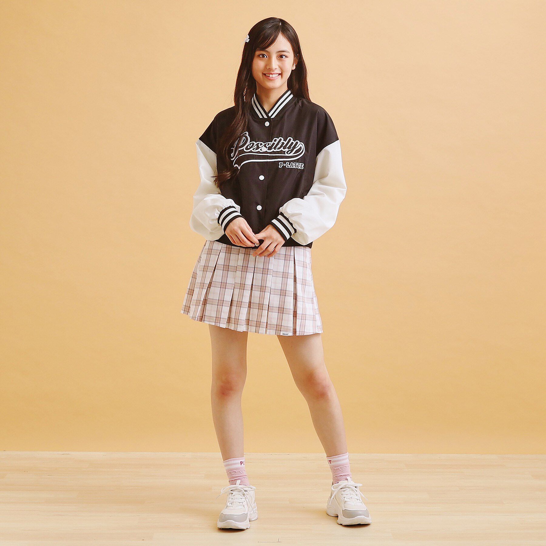 PINK-latte「アップリケスタジャン」|ブルゾン・スタジャン|