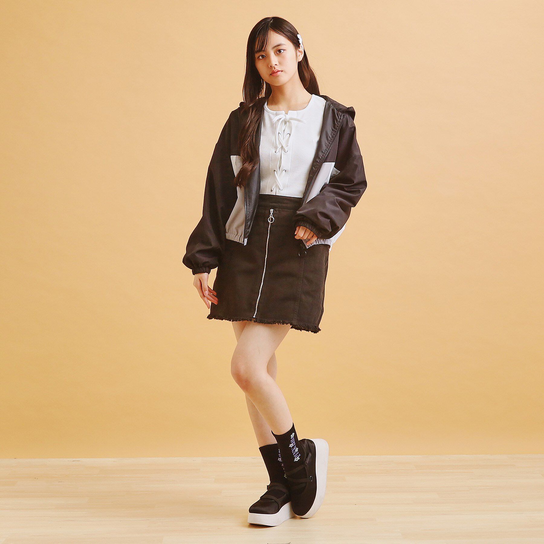 PINK-latte「リングジップ台形スカート」|スカート|