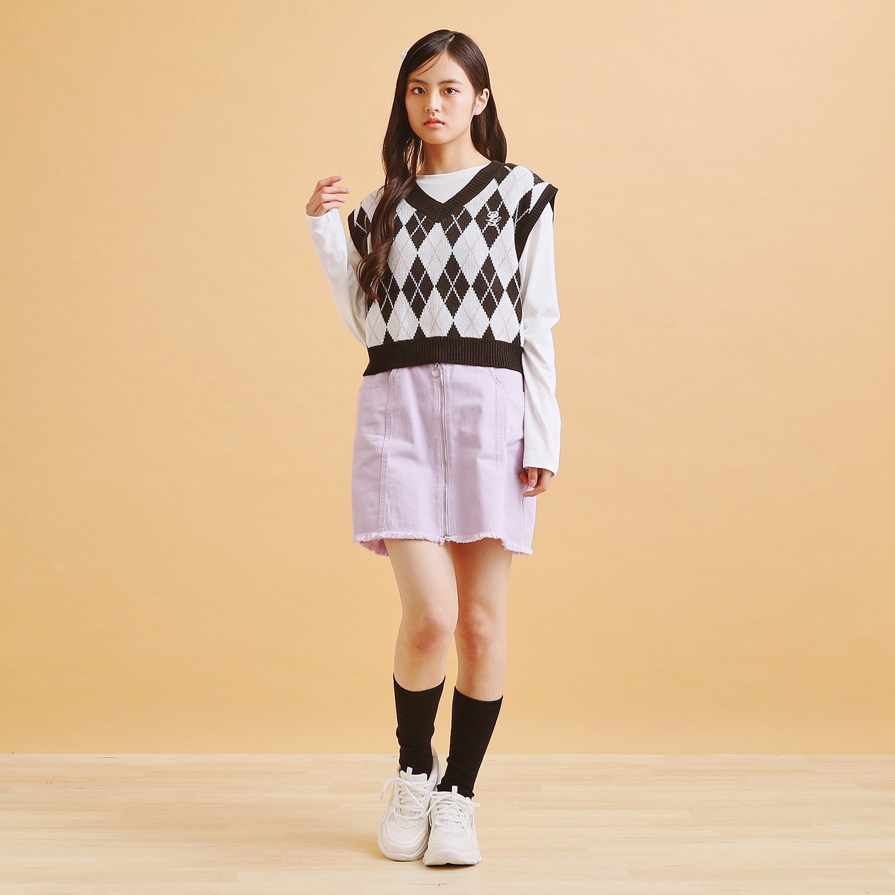 PINK-latte「リングジップ台形スカート」|スカート|