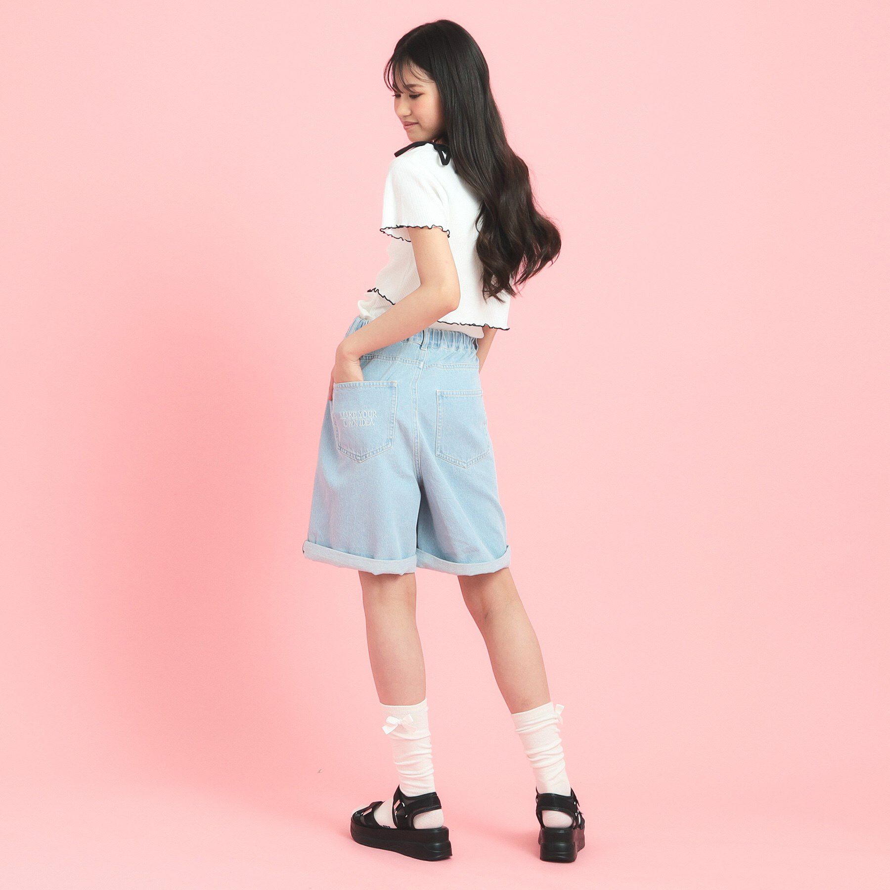 PINK-latte「2WAYデニムパンツ」|その他|