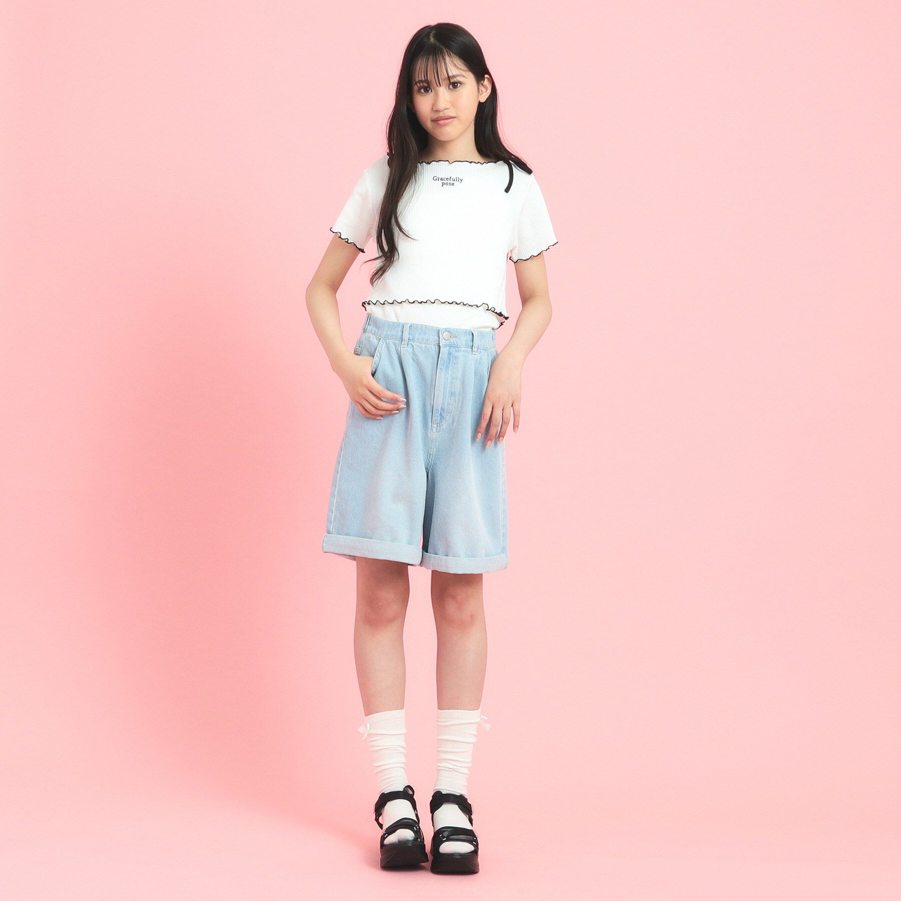 PINK-latte「2WAYデニムパンツ」|その他|