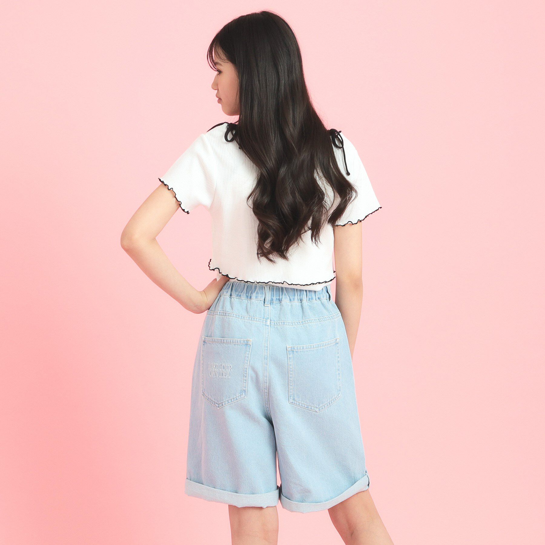 PINK-latte「2WAYデニムパンツ」|その他|ブルー(492)