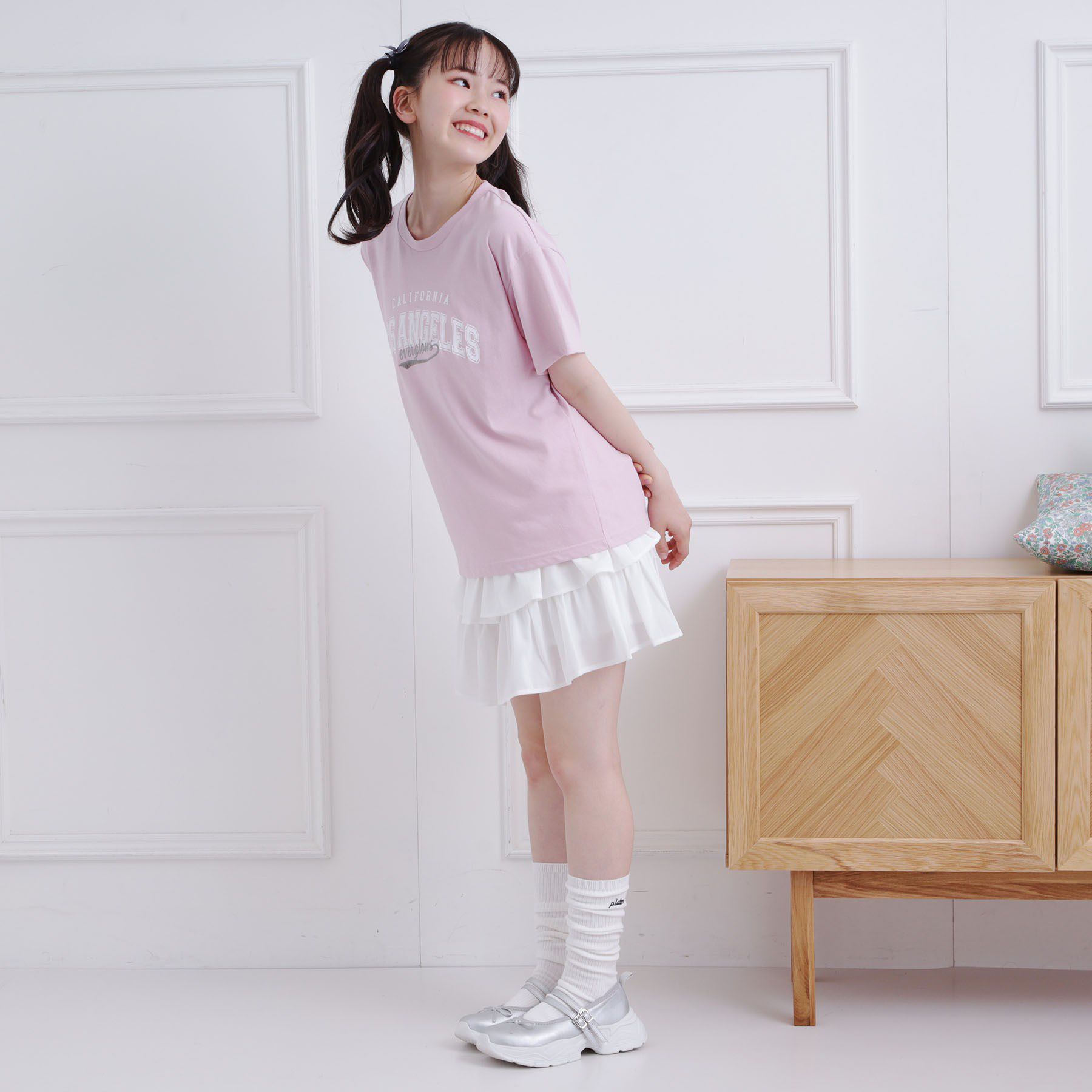 PINK-latte「カレッジロゴTシャツ」|Tシャツ・カットソー|