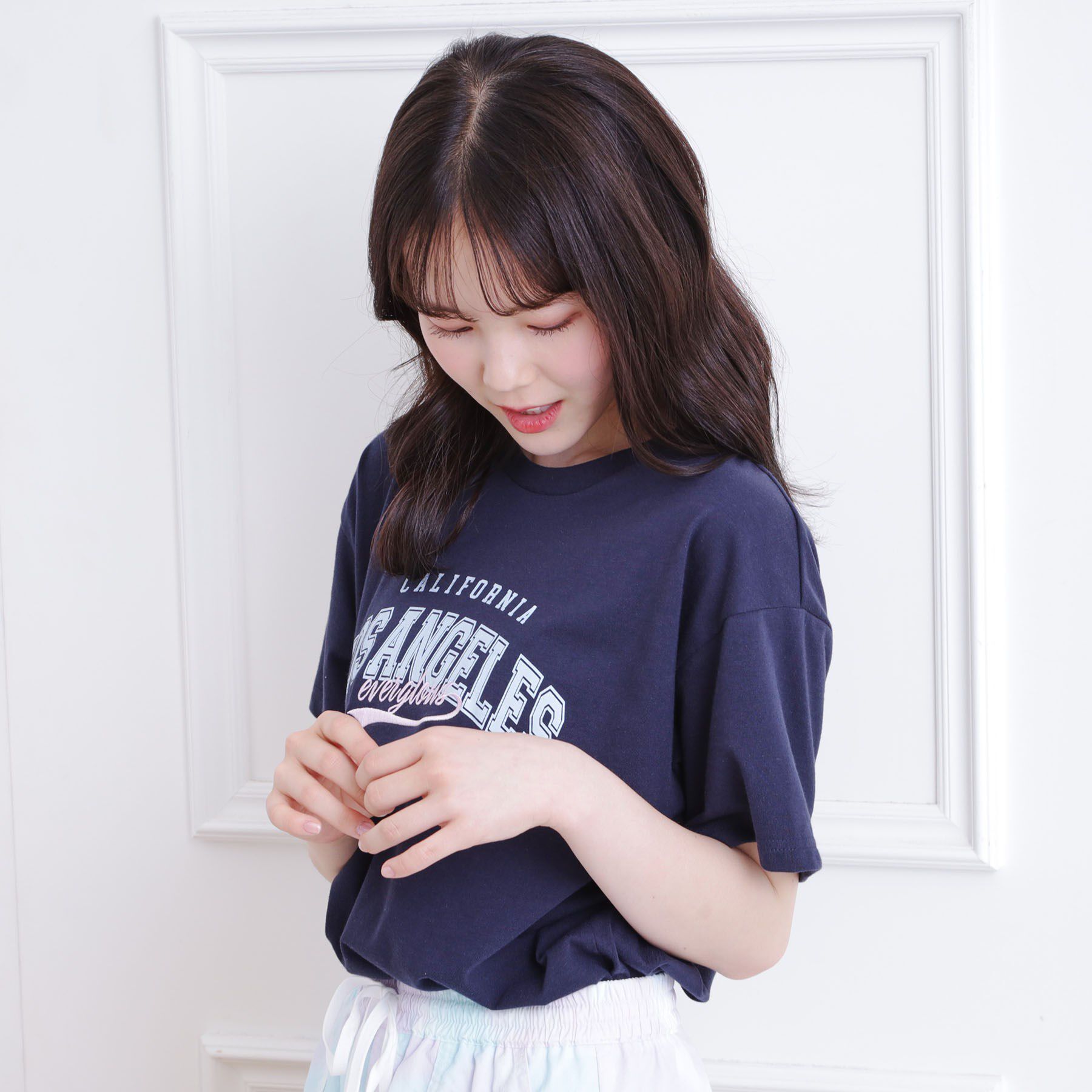 PINK-latte「カレッジロゴTシャツ」|Tシャツ・カットソー|