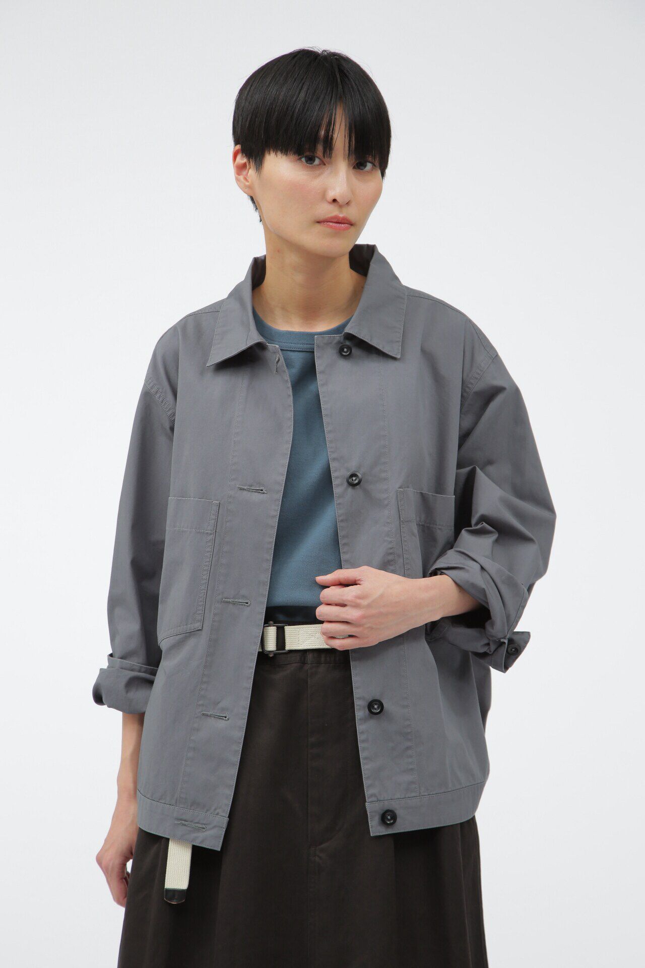 MHL.「DRY COTTON POPLIN」|ブルゾン・スタジャン|MID BLUE3