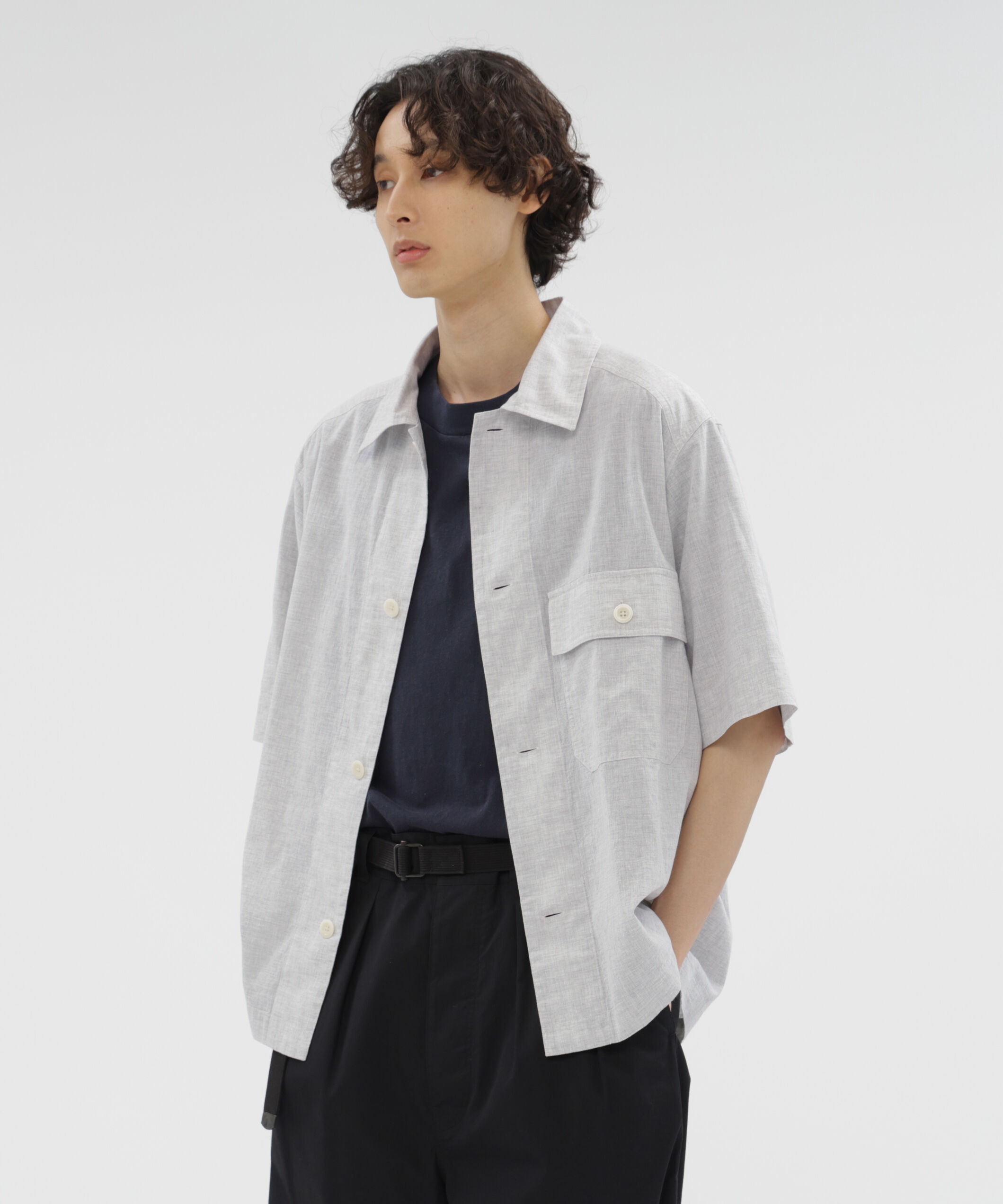 MHL.「TOP DYED COTTON POPLIN SHIRT」|シャツ・ブラウス|GREY