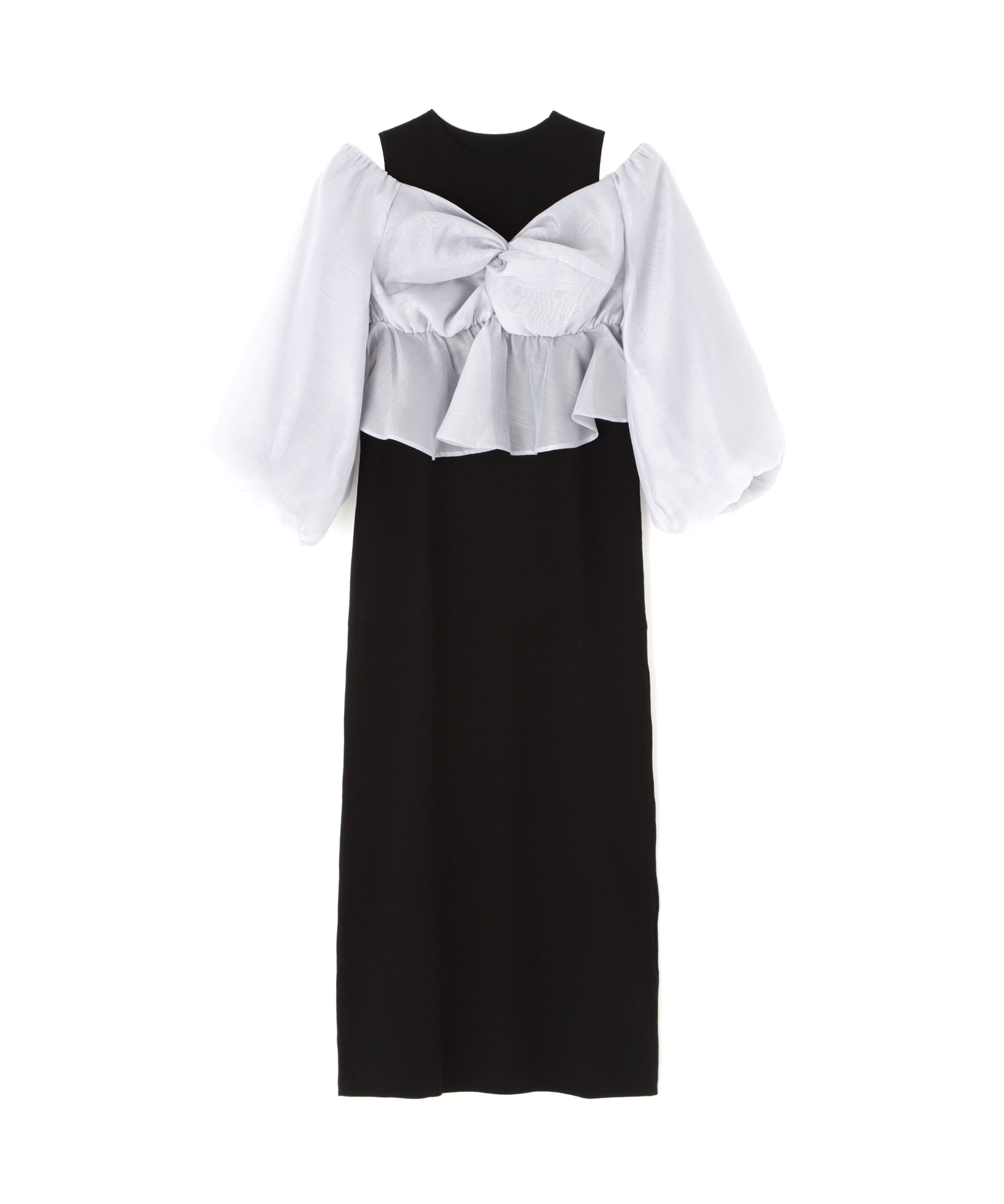  「シアーブラウス＆ニットワンピース」|ワンピース|