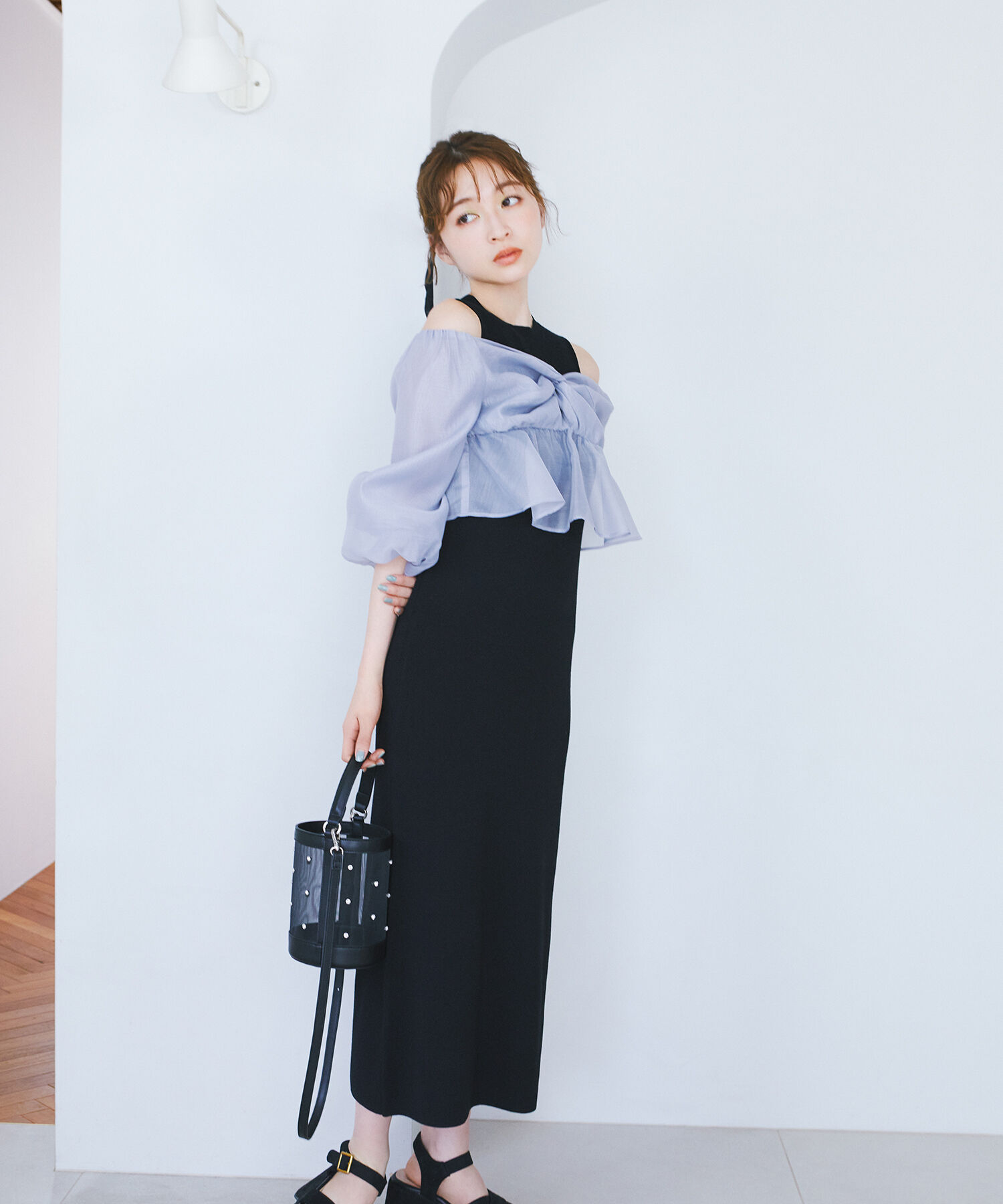  「シアーブラウス＆ニットワンピース」|ワンピース|