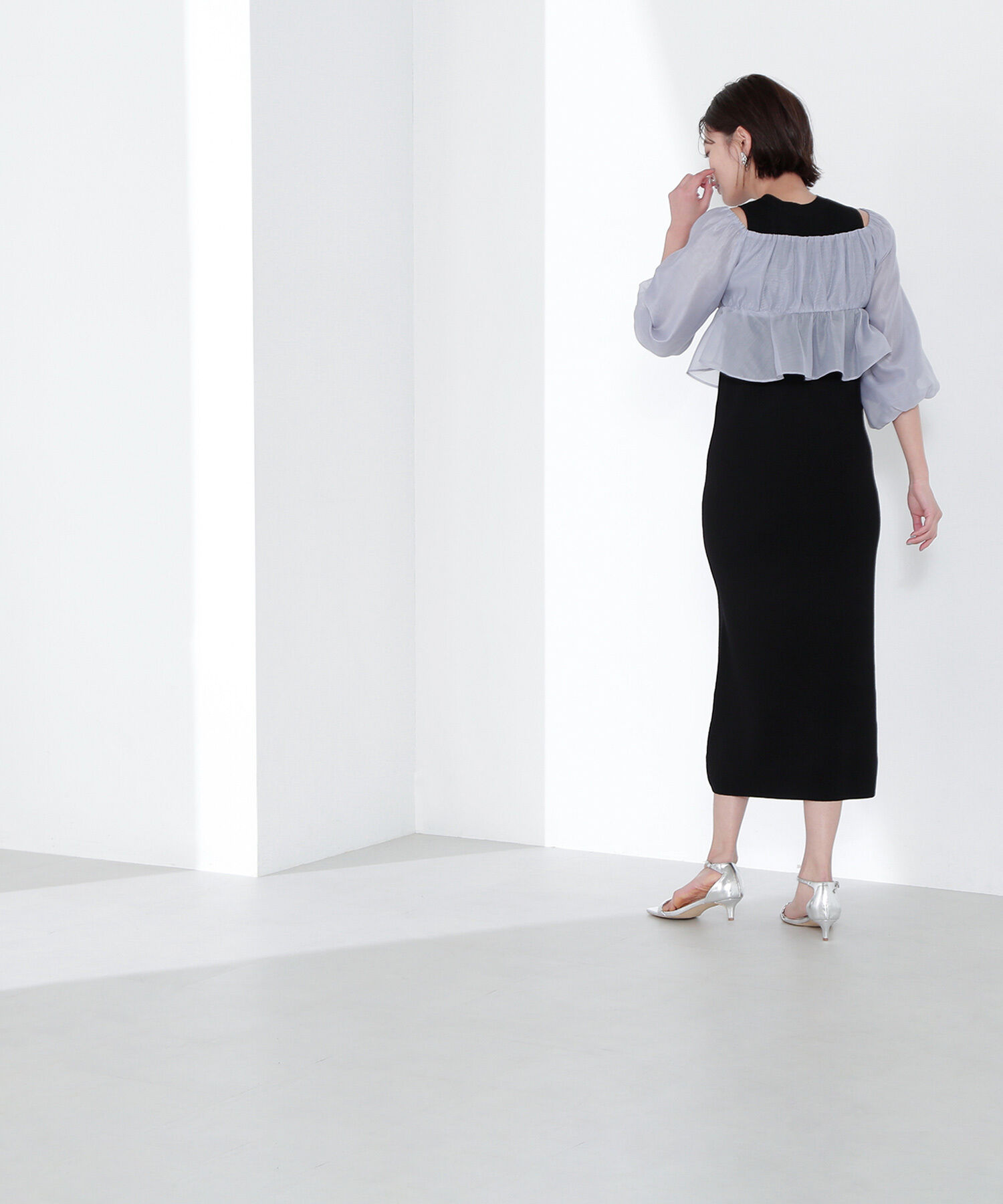  「シアーブラウス＆ニットワンピース」|ワンピース|