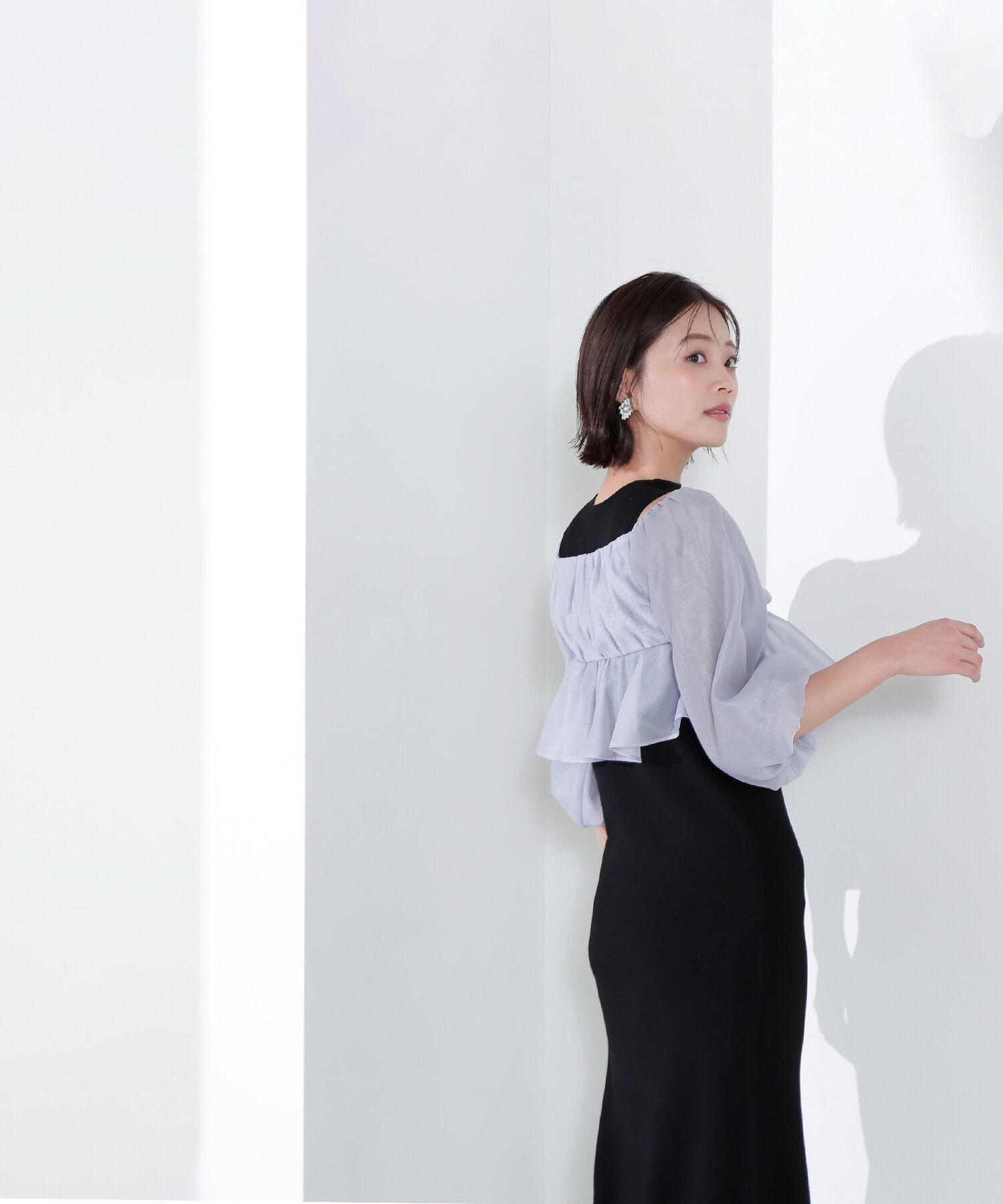  「シアーブラウス＆ニットワンピース」|ワンピース|