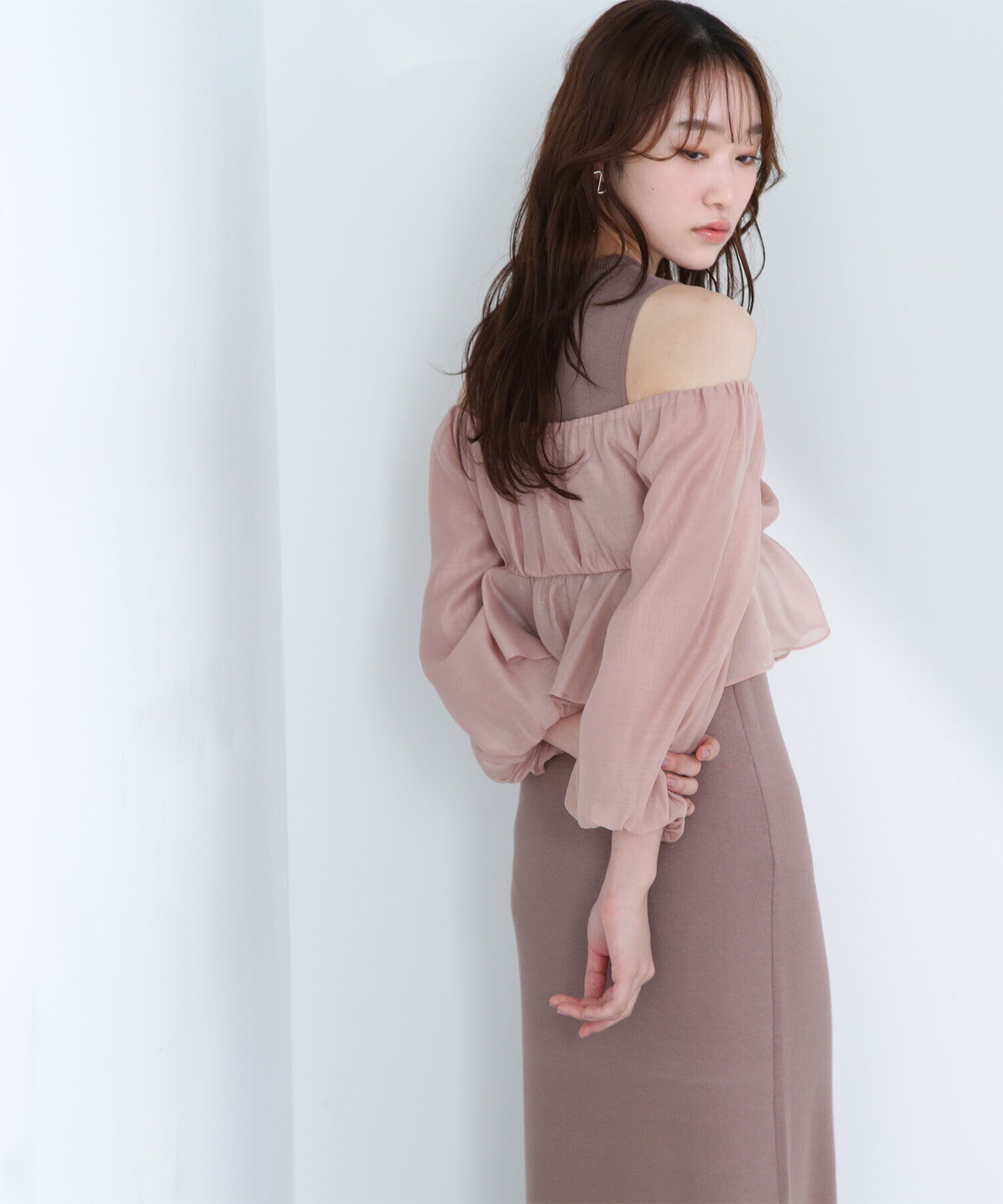  「シアーブラウス＆ニットワンピース」|ワンピース|