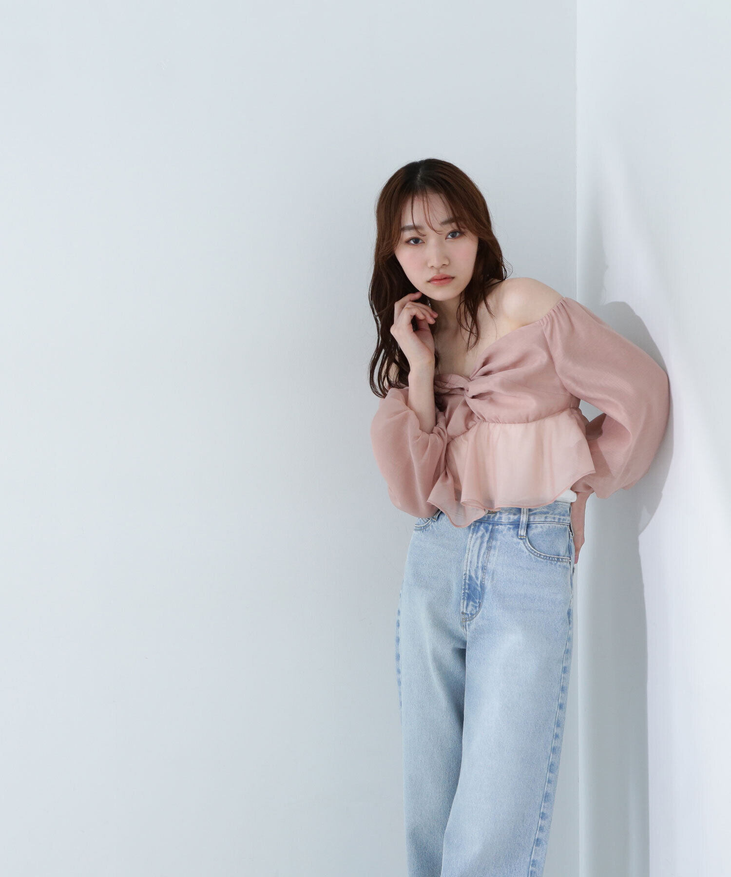  「シアーブラウス＆ニットワンピース」|ワンピース|