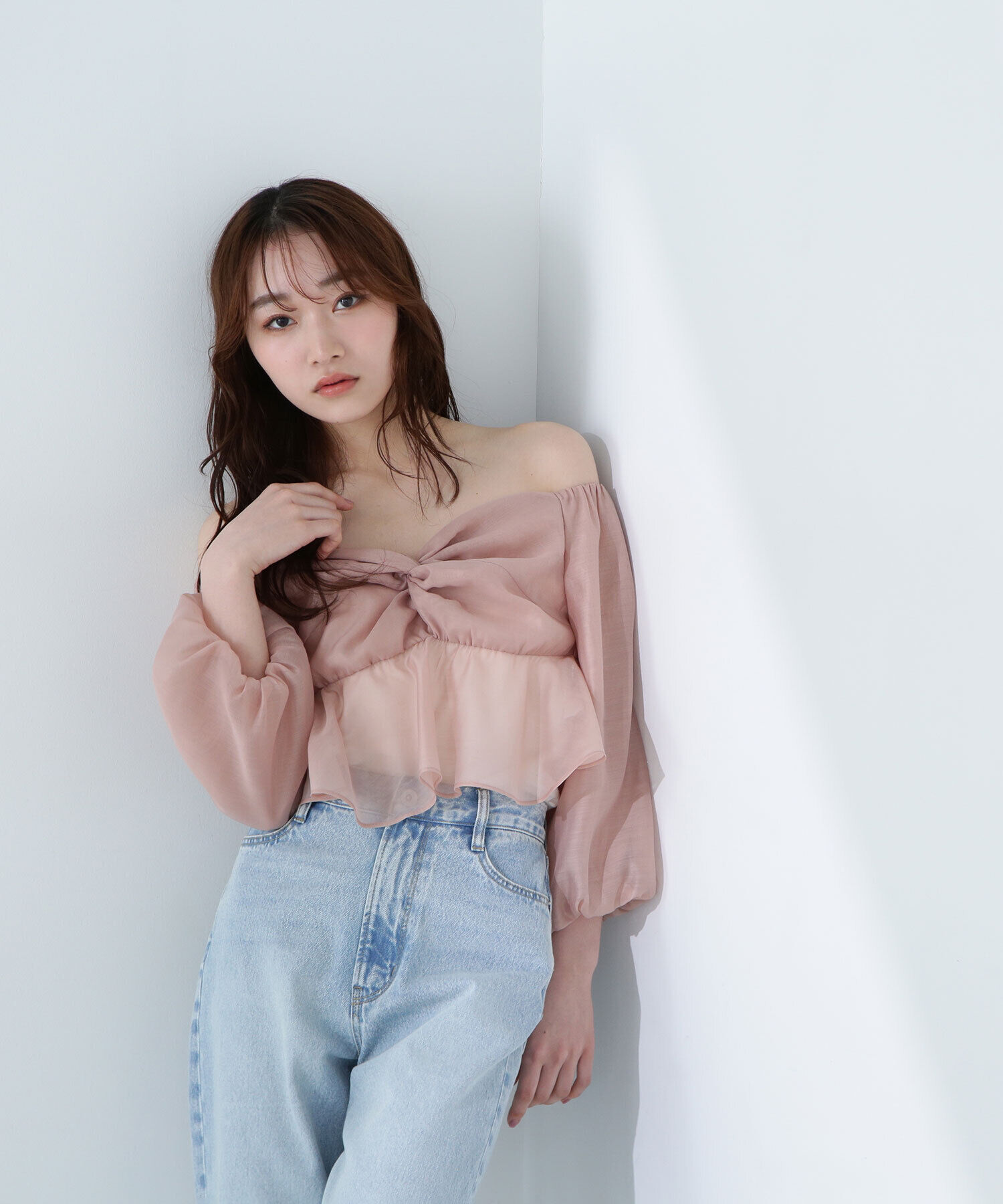  「シアーブラウス＆ニットワンピース」|ワンピース|