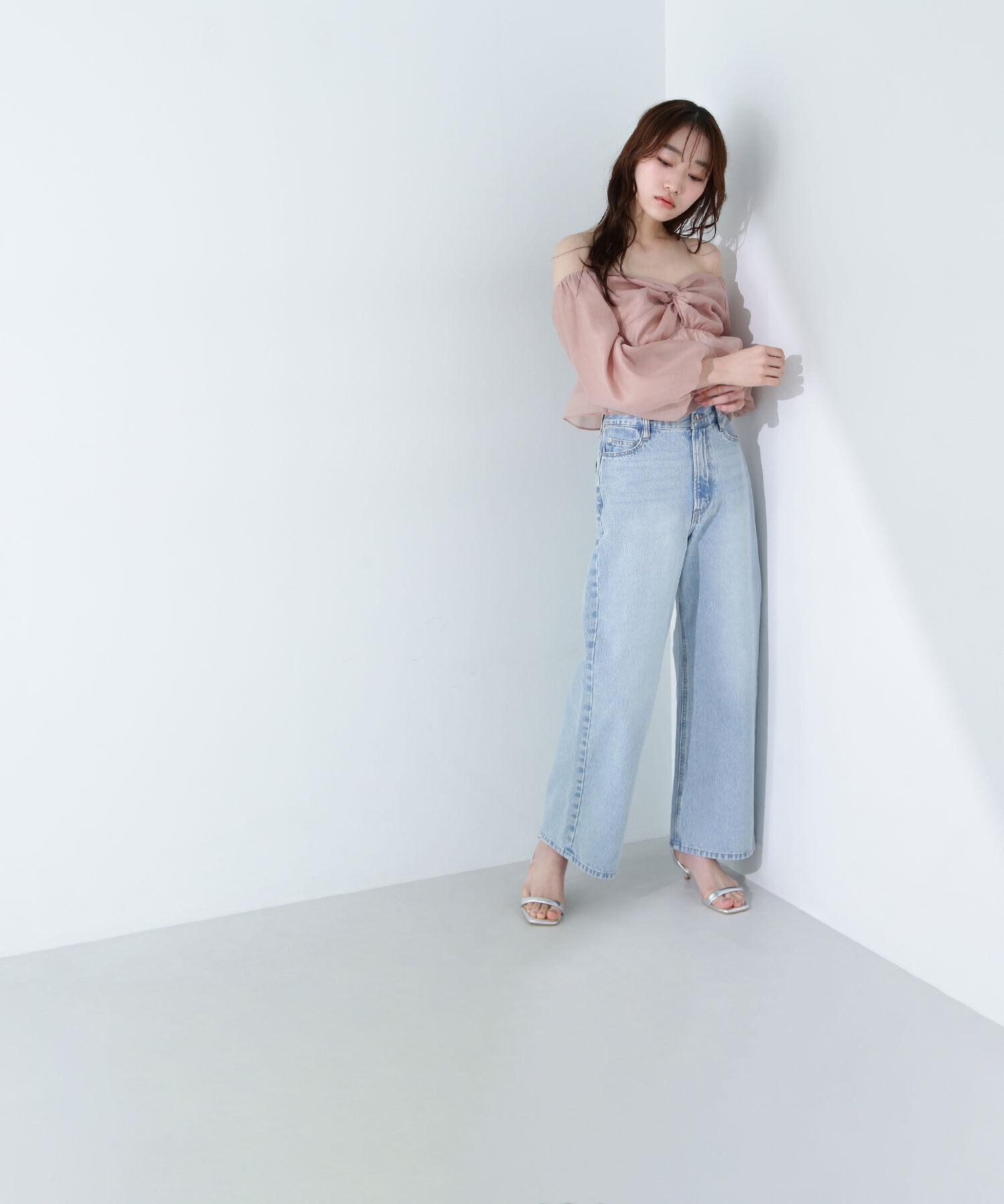  「シアーブラウス＆ニットワンピース」|ワンピース|