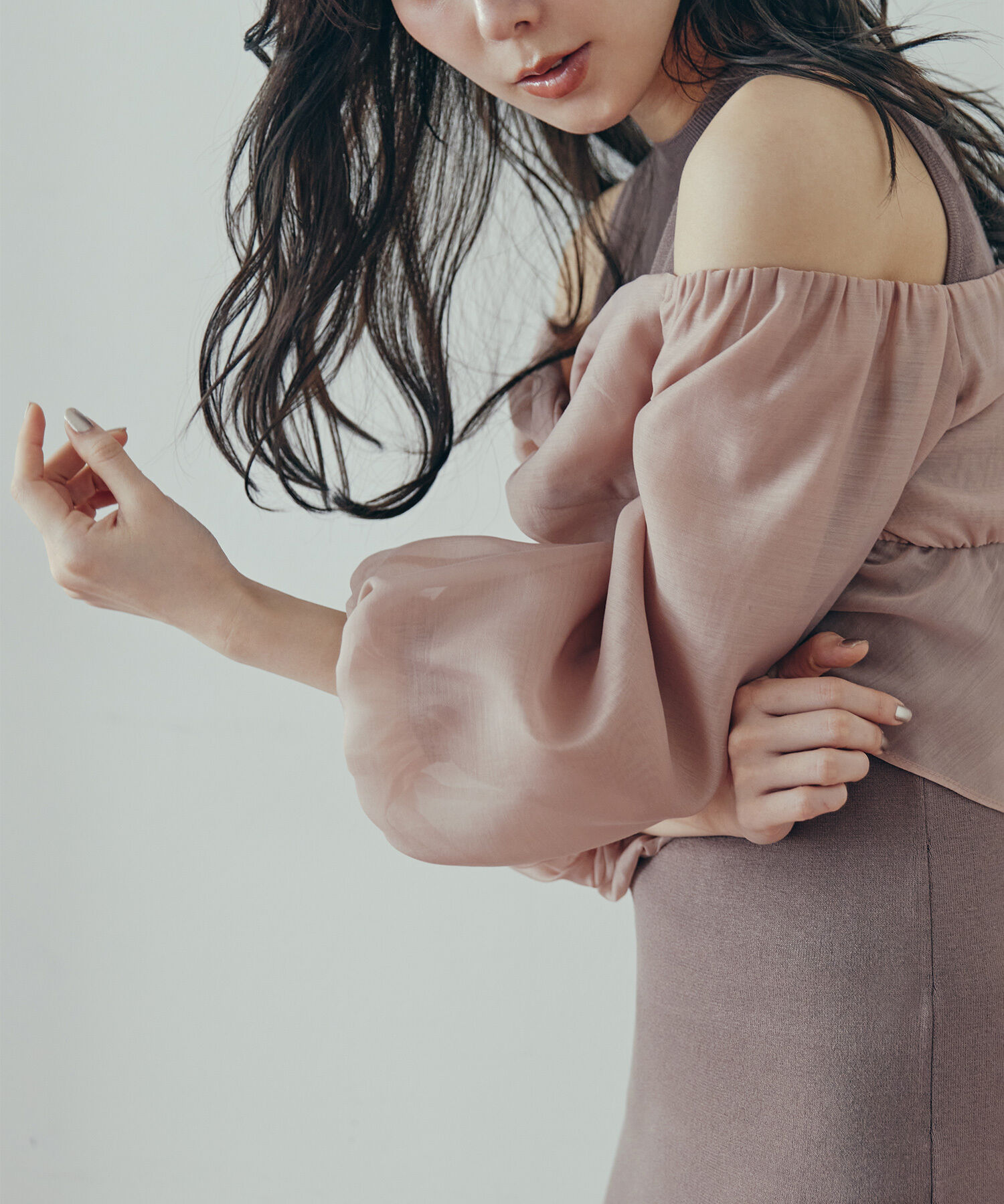  「シアーブラウス＆ニットワンピース」|ワンピース|