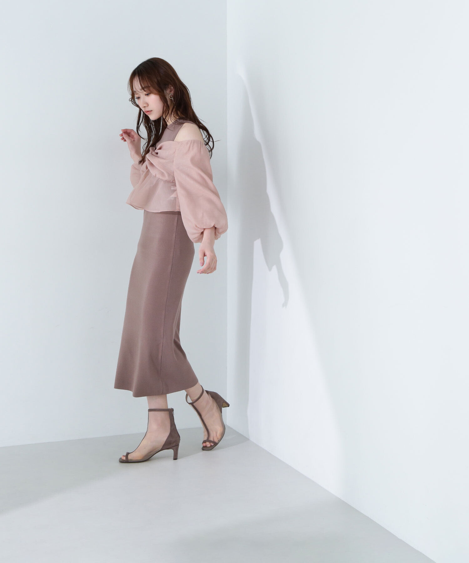  「シアーブラウス＆ニットワンピース」|ワンピース|